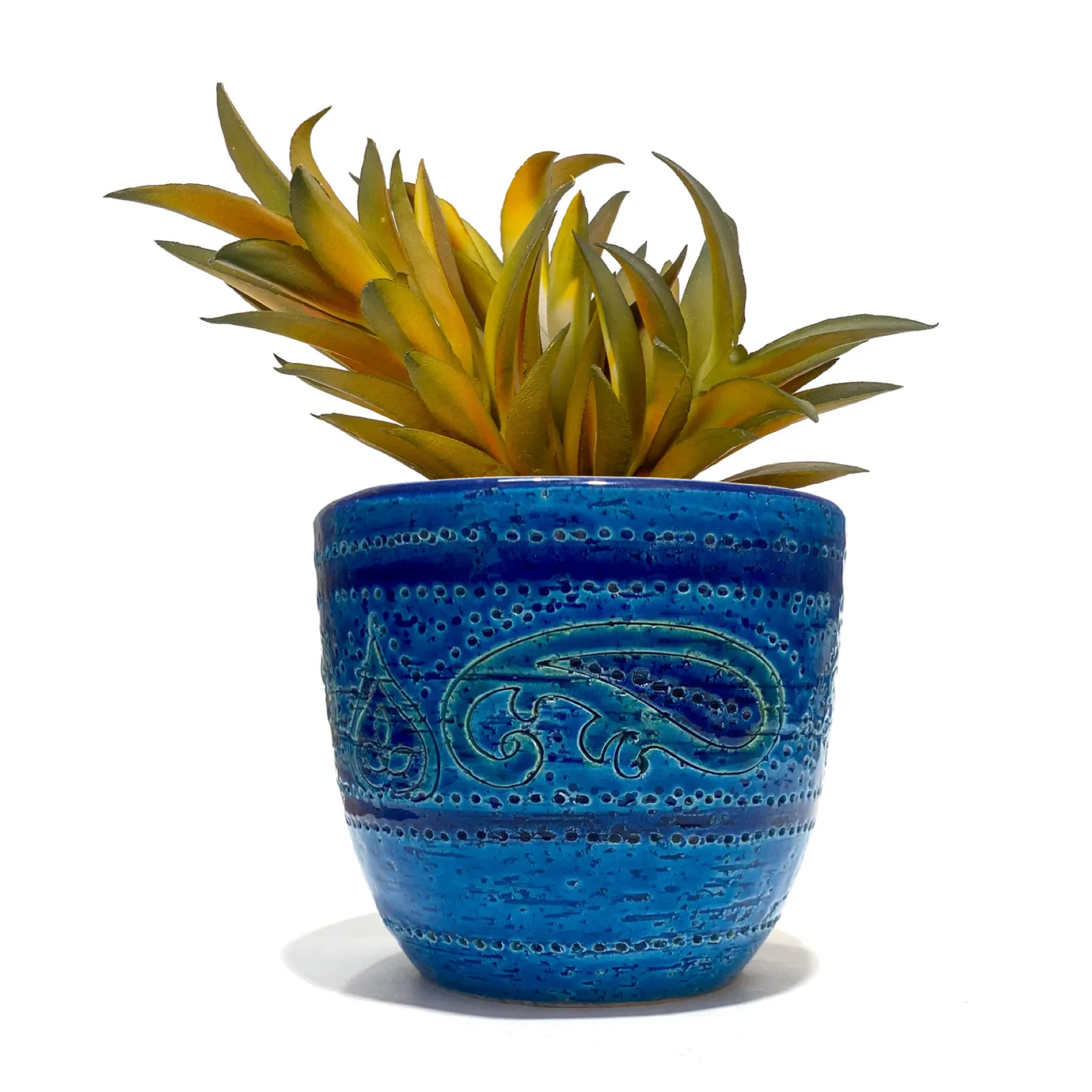 Bitossi Rimini Blue Liberty Planter van Aldo Londi, Mid-Century Modern Italiaans aardewerk