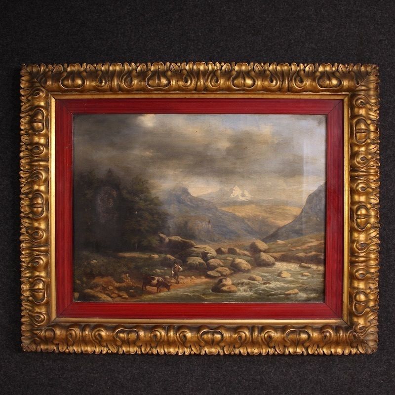 Italian Painting, Landscape Signed And Dated 1846
