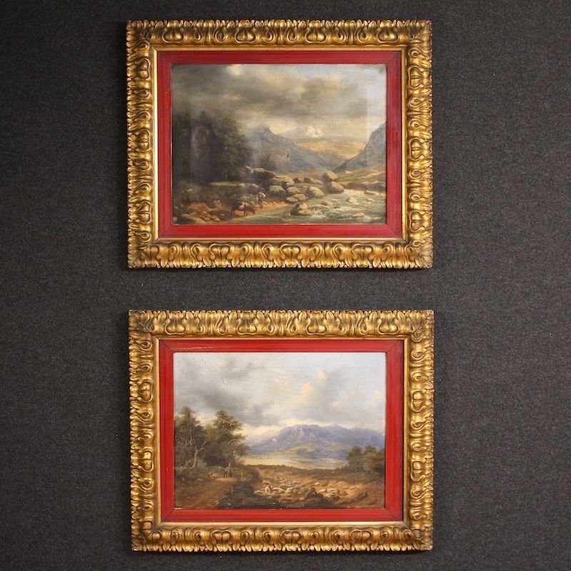 Peinture italienne, paysage signé et daté 1846 photo for sale