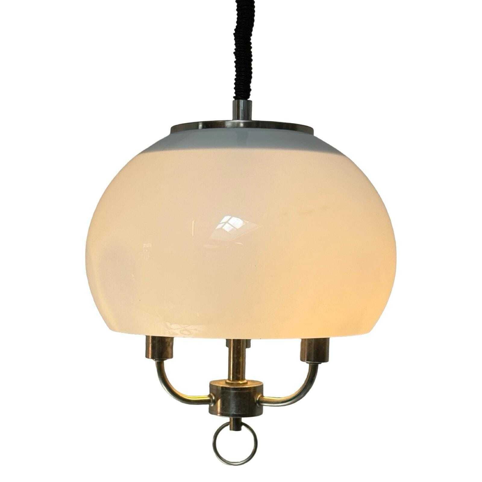 Dijkstra Vintage Plafondlamp – Space Age – Wit Acryl – In Hoogte Verstelbaar.