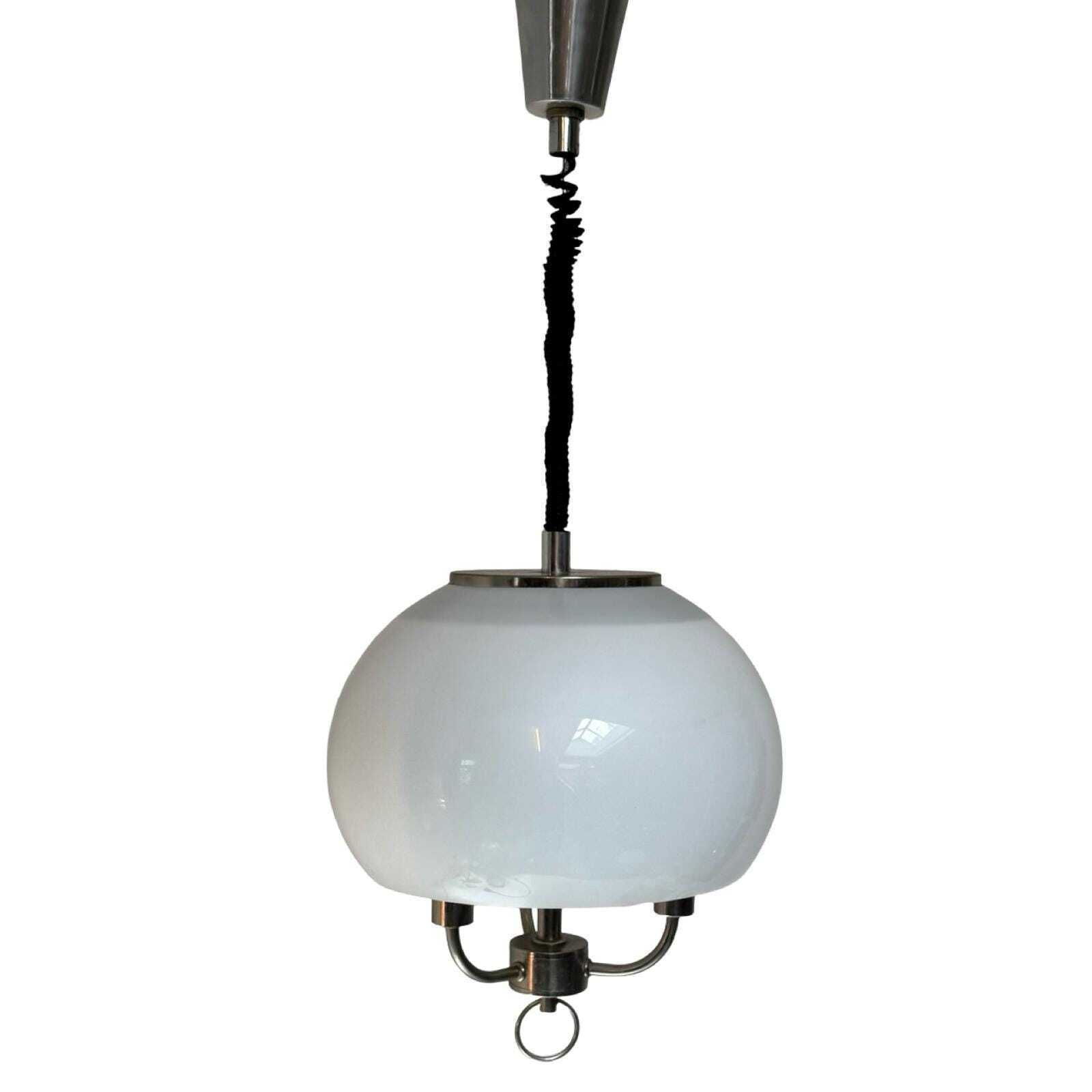 Dijkstra Vintage Plafondlamp – Space Age – Wit Acryl – In Hoogte Verstelbaar. photo for sale