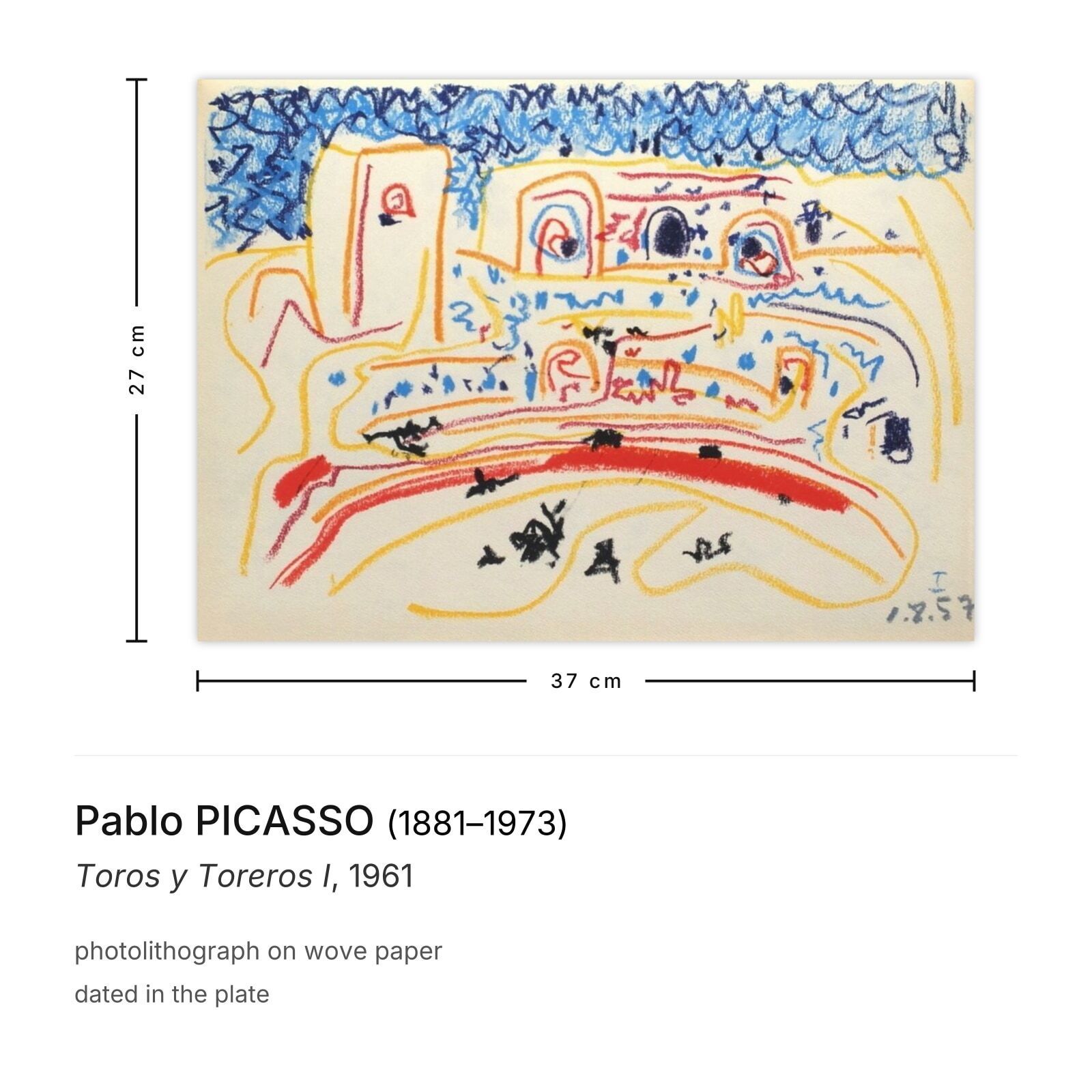 Pablo Picasso Lithografie Toros Y Toreros I 1961 photo furniture
