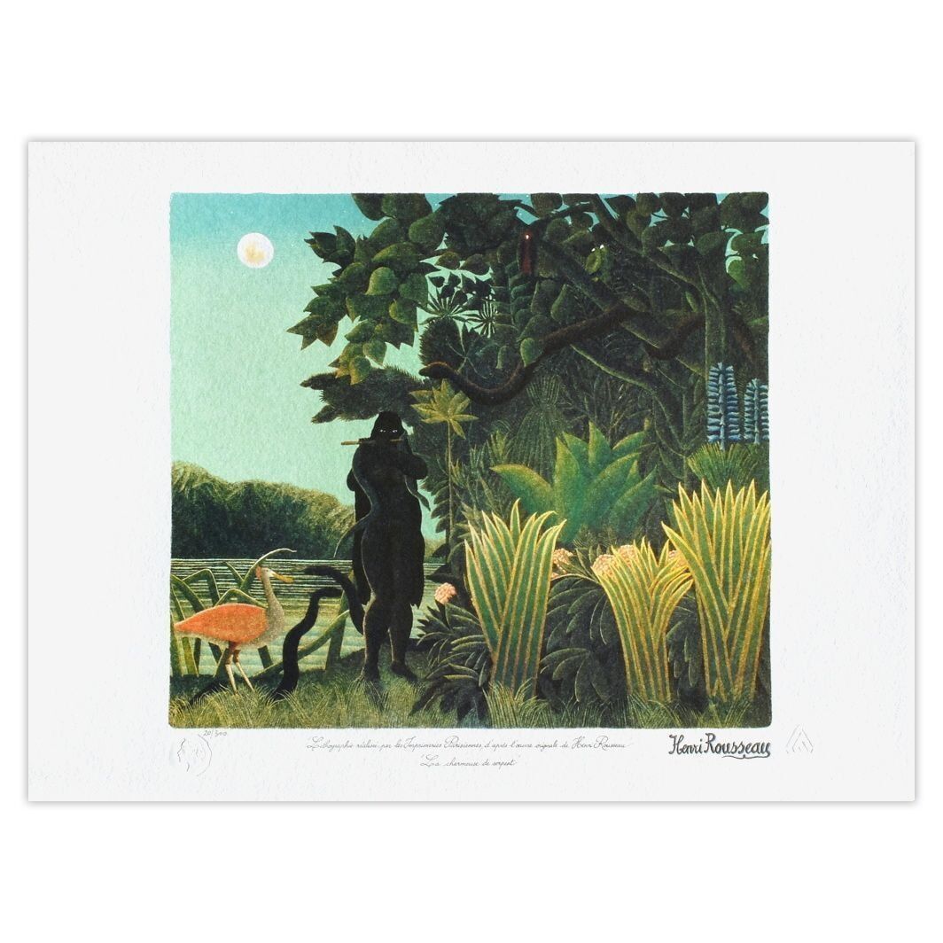 Le Douanier Rousseau Lithograph La Charmeuse De Serpent 1990