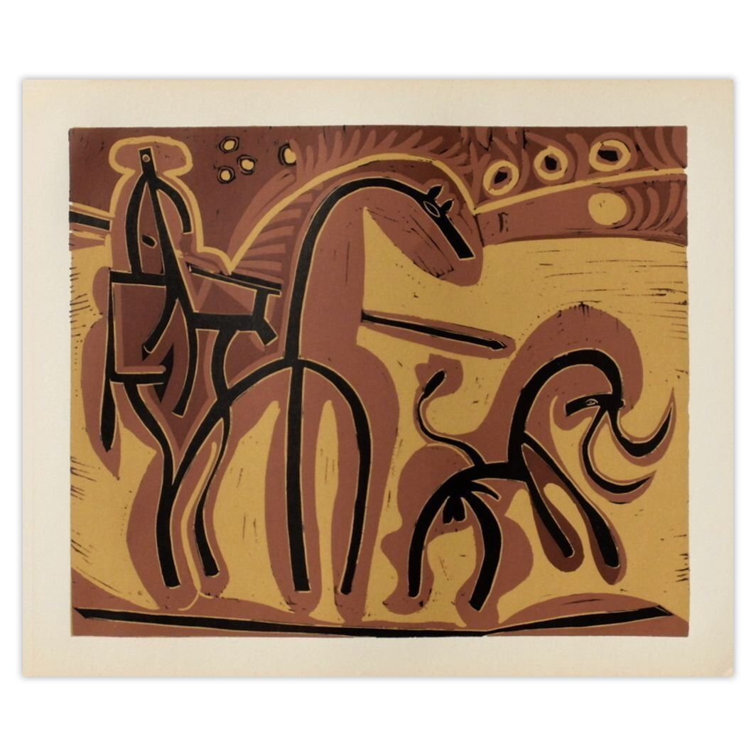 Pablo Picasso Linocut Lc Picador Et Taureau 1962