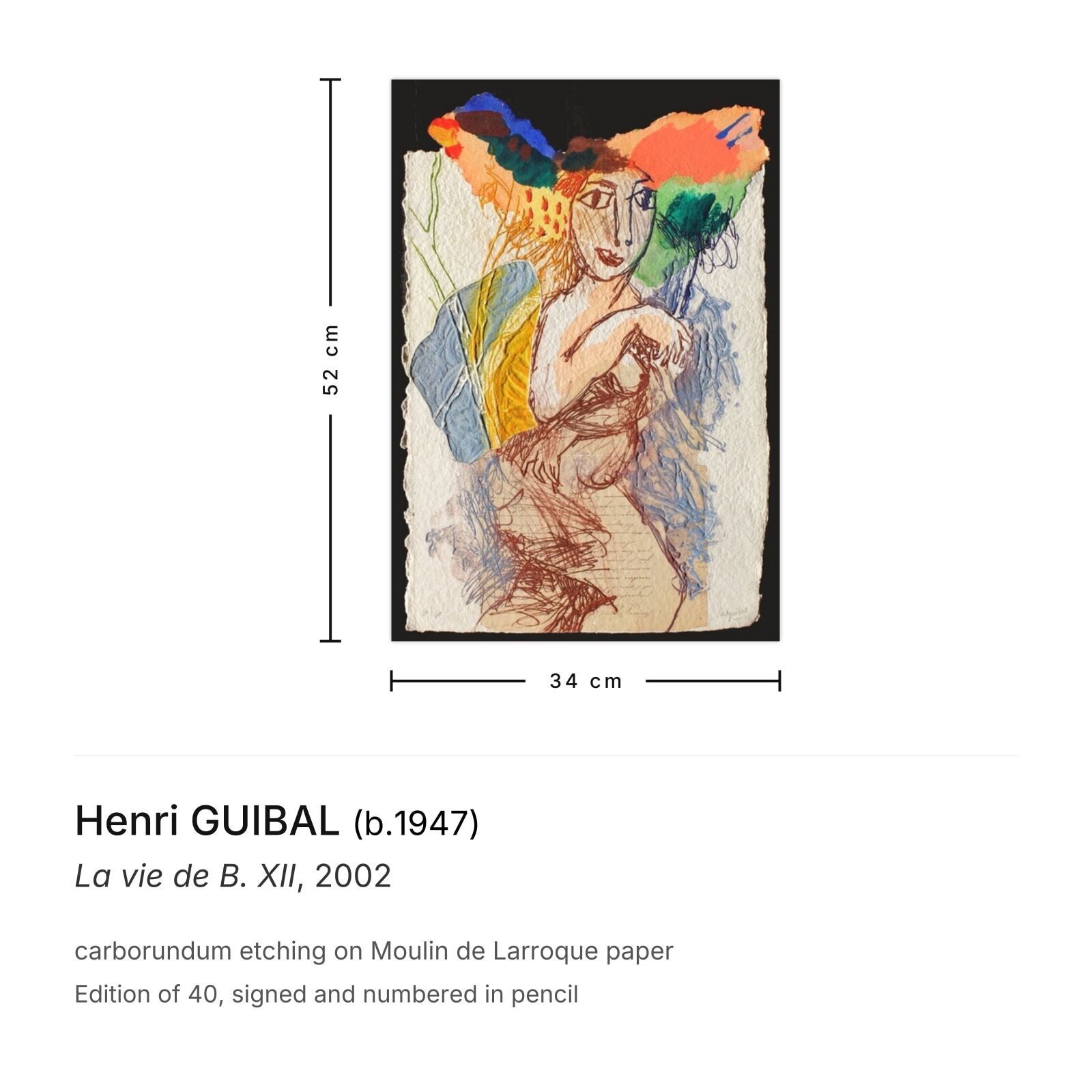 Henri Guibal Gesigneerde Carborundum Ets La Vie De B. XII 2002 photo furniture