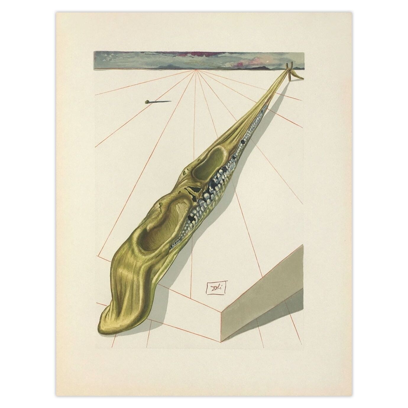 Salvador Dali Houtsnede Divine Comédie Enfer 14 Blasphémateurs 1960