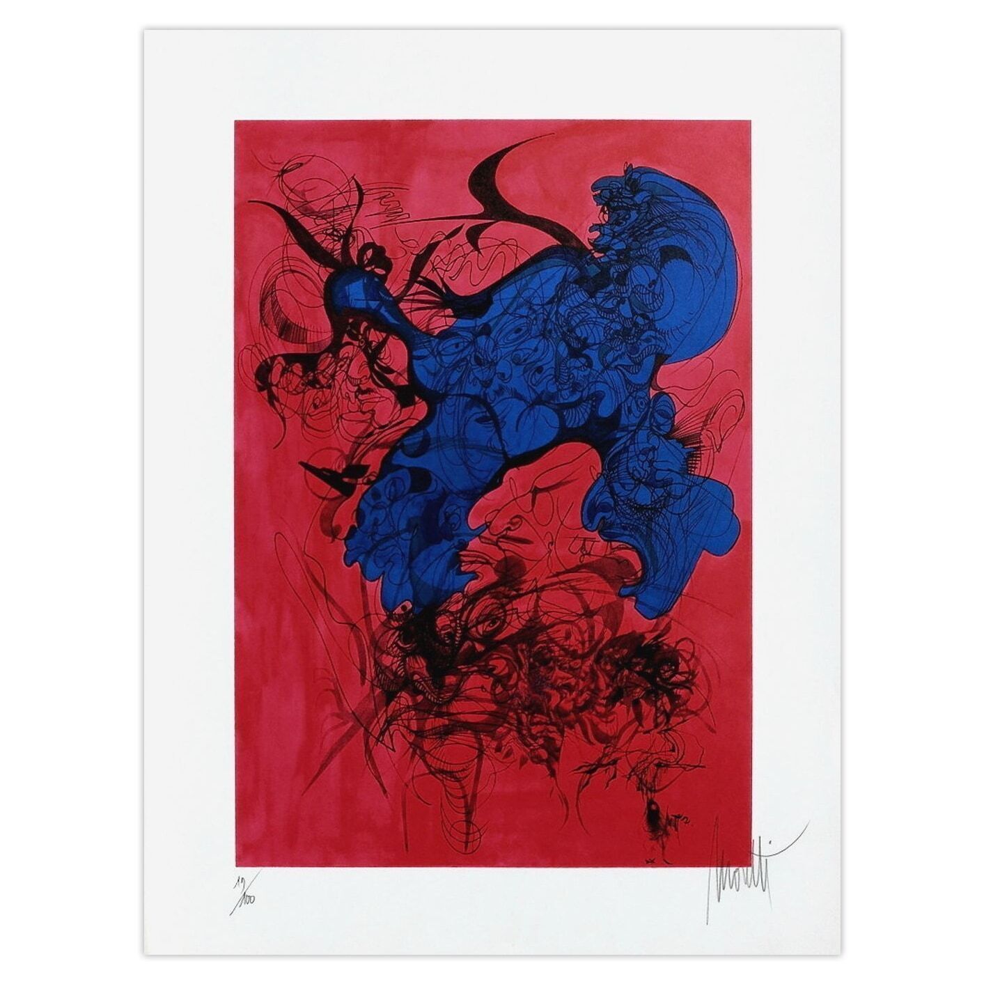 Raymond Moretti Gesigneerde Lithografie Hommage à Stravinsky II 1971