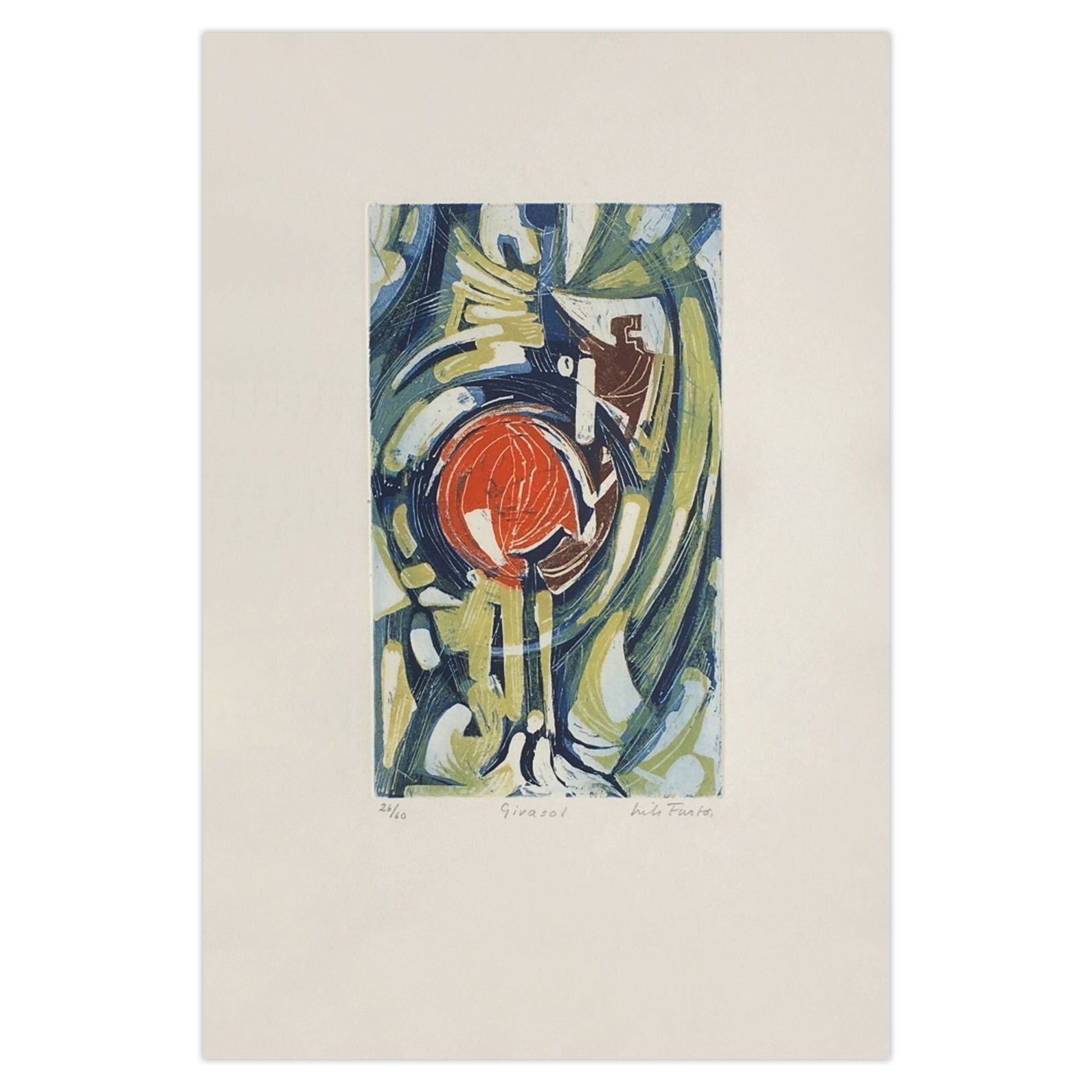 Fritz Furto Gesigneerde Ets Girasol 1965