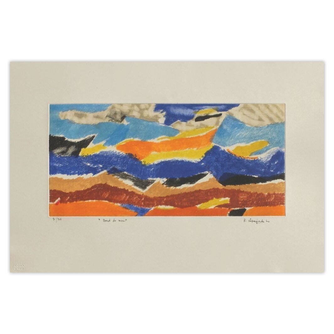 Robert Lapoujade Signed Etching Bord De Mer 1960