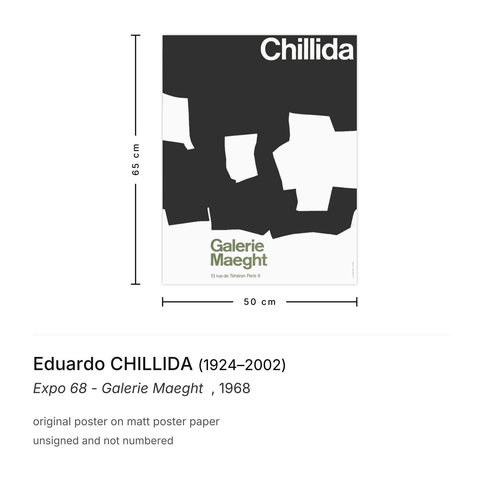 Eduardo Chillida Poster Expo 68   Galerie Maeght photo furniture
