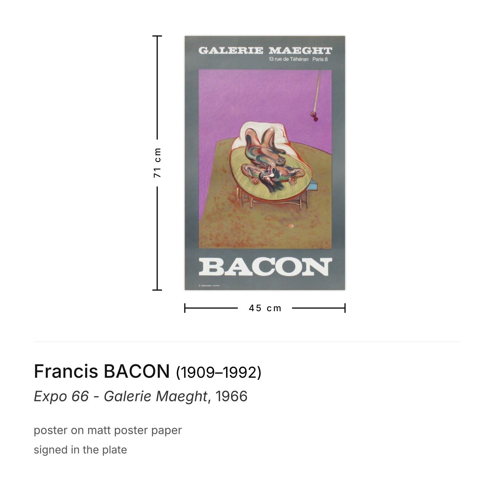 Francis Bacon Poster Expo 66   Galerie Maeght photo furniture