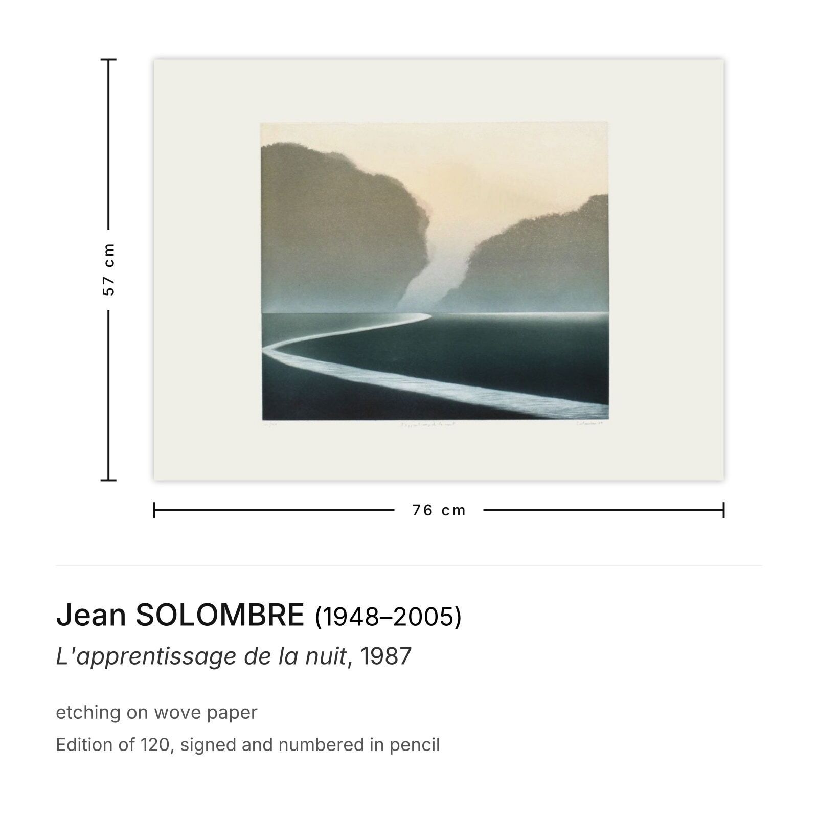 Jean Solombre Gesigneerde Ets L'apprentissage De La Nuit 1987 photo furniture