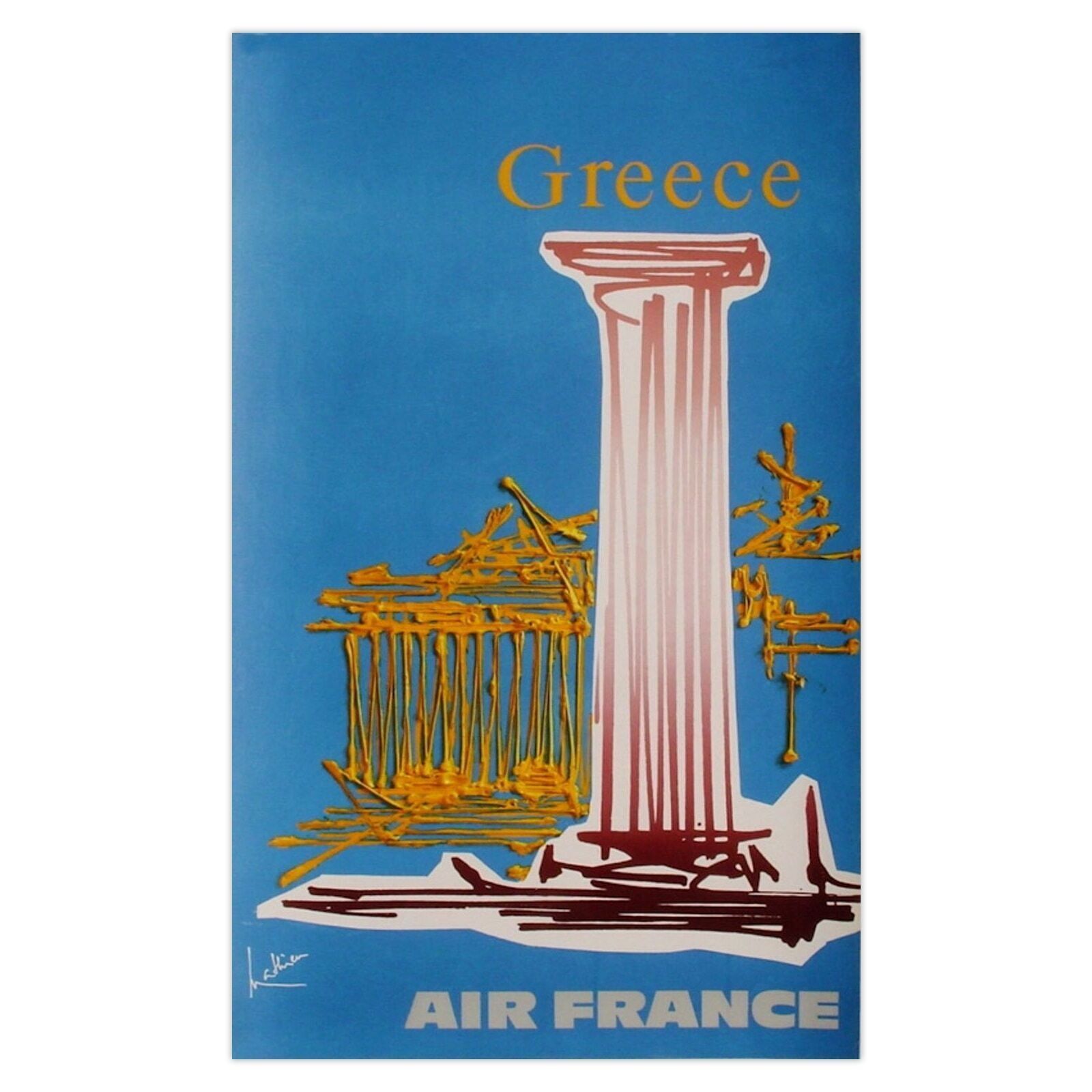 Georges Mathieu Poster Air France Grèce 1968