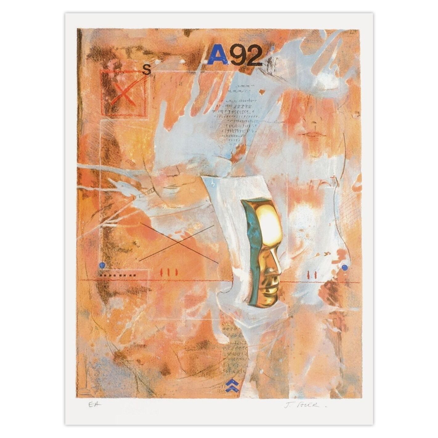 Jorge Soler Signed Lithograph Composition A92 1990