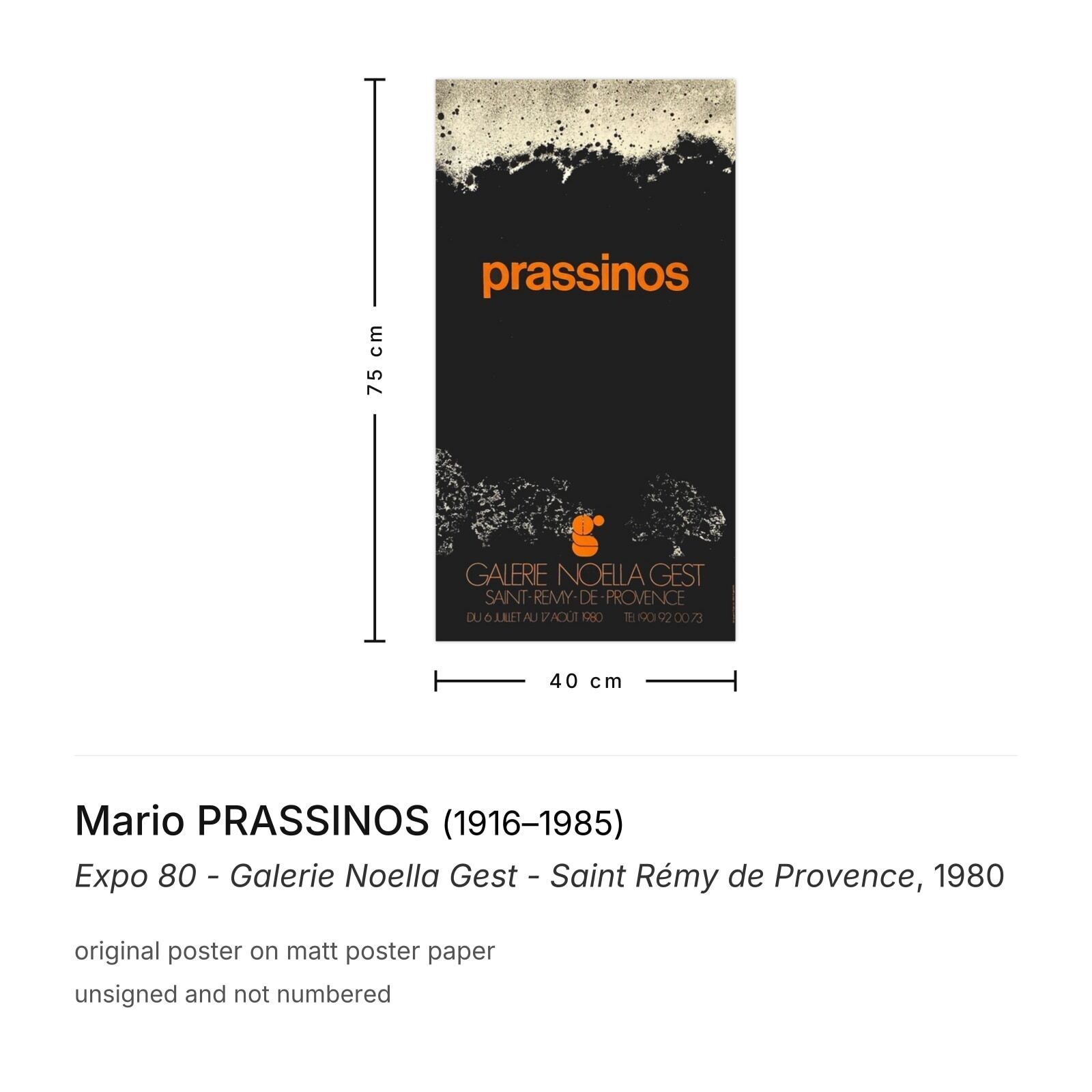 Mario Prassinos Poster Expo 80   Galerie Noella Gest   Saint Rémy De Provence photo furniture