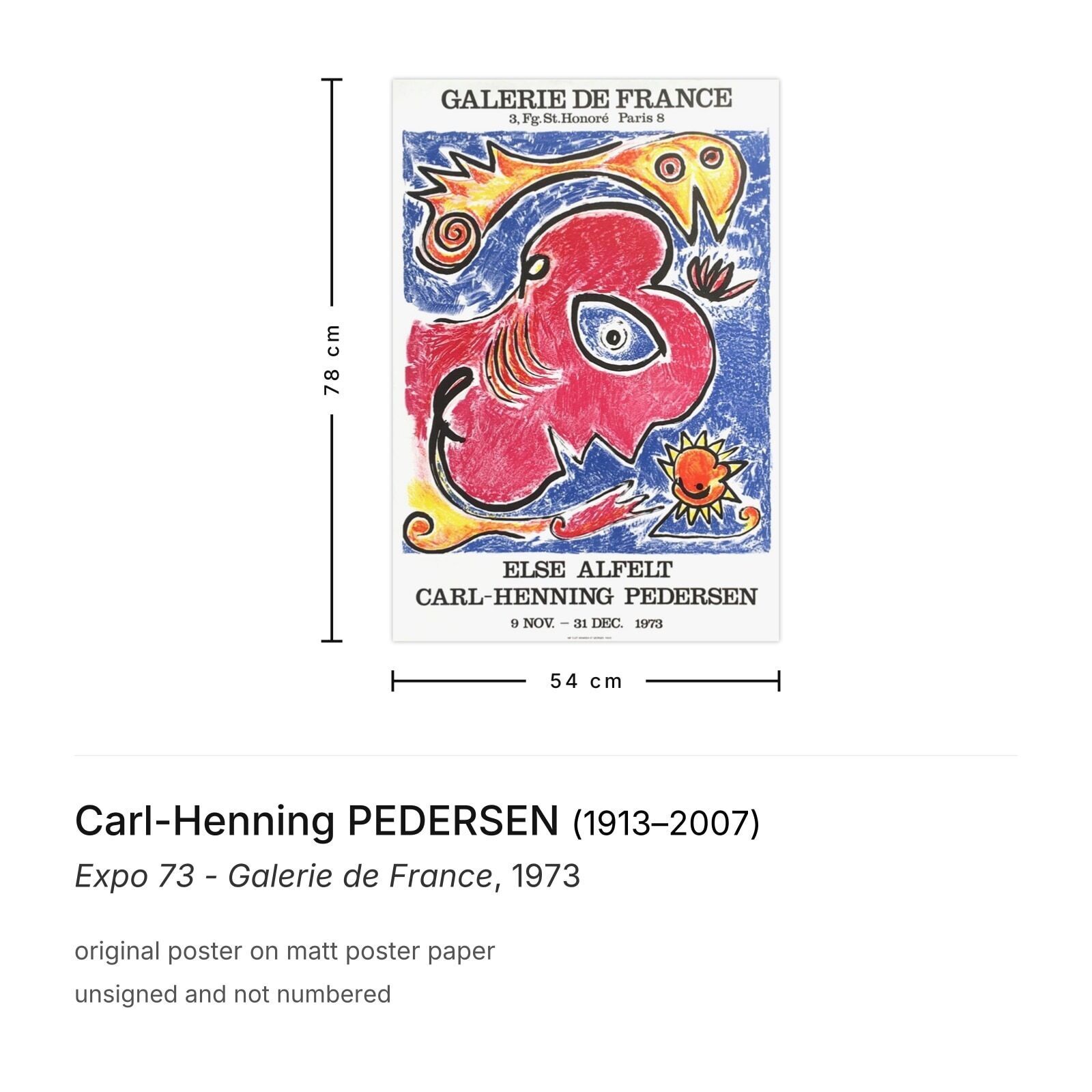 Carl Henning Pedersen Poster Expo 73   Galerie De France photo furniture