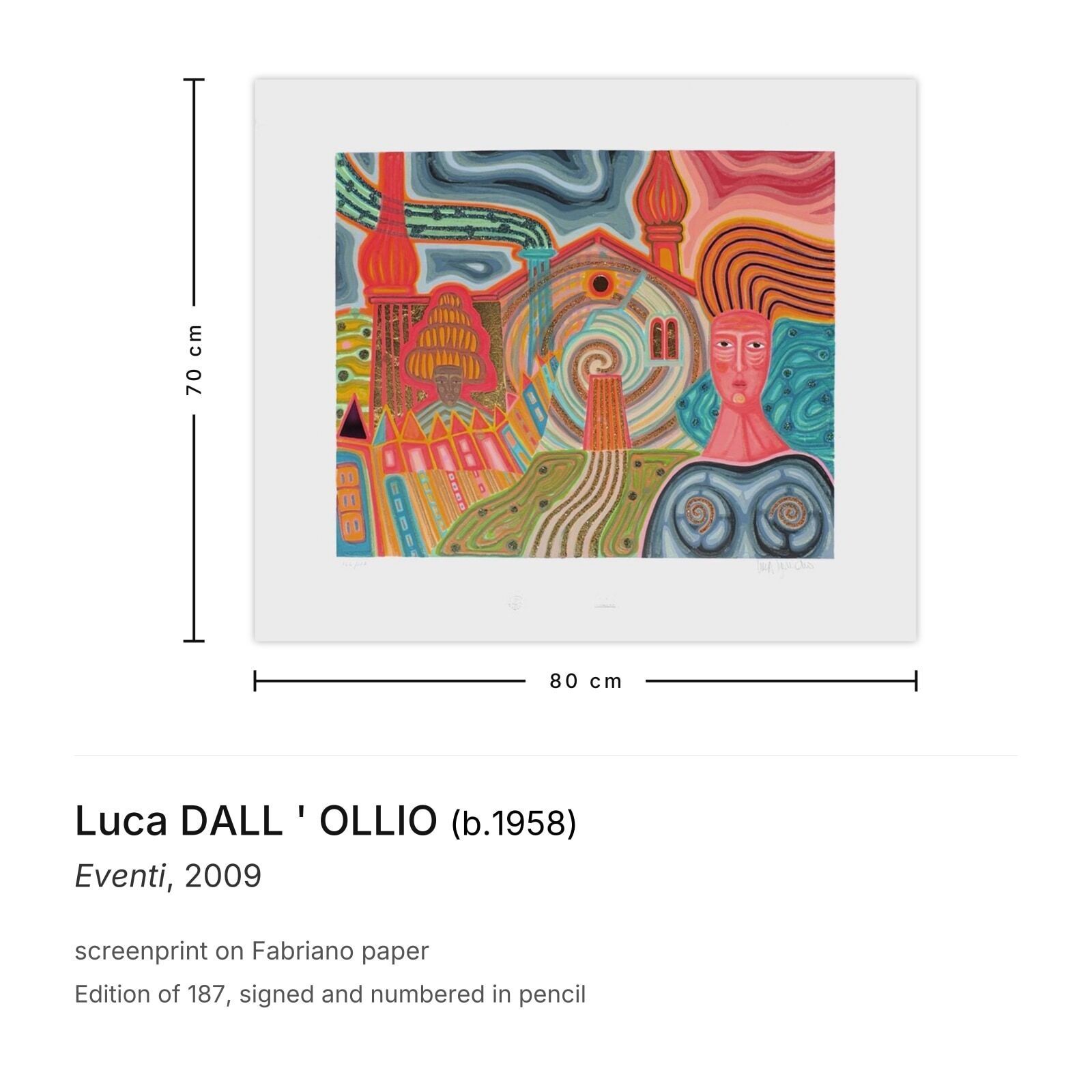 Luca Dall ' Ollio Signed Screenprint Eventi 2009 photo furniture