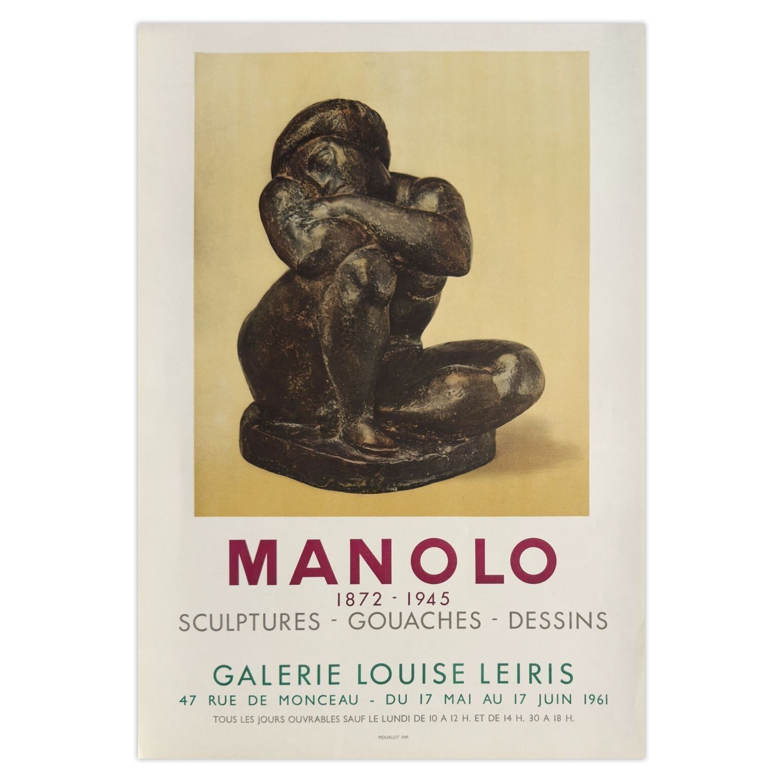 Manolo Poster Expo 61   Galerie Louise Leiris