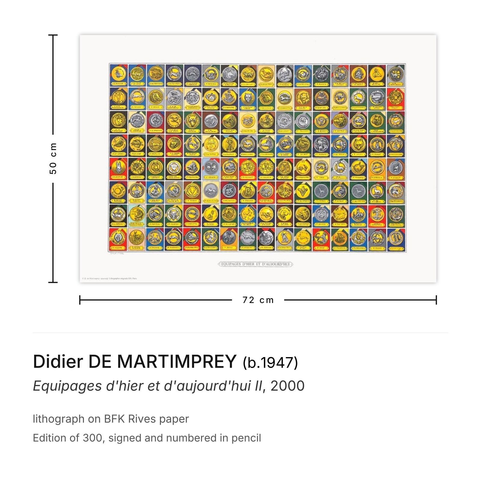 Didier De Martimprey Gesigneerde Lithografie Equipages D'hier Et D'aujourd'hui II 2000 photo furniture
