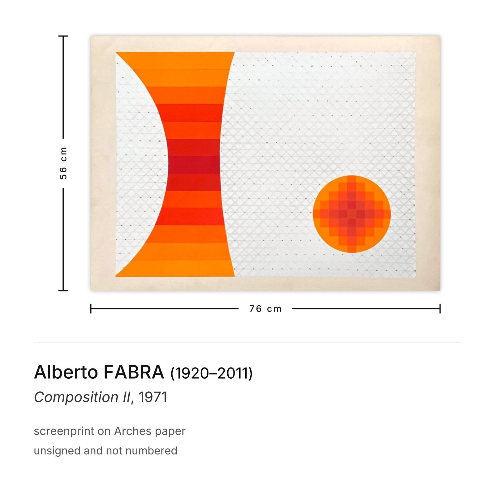 Alberto Fabra Zeefdruk Composition II 1971 photo furniture