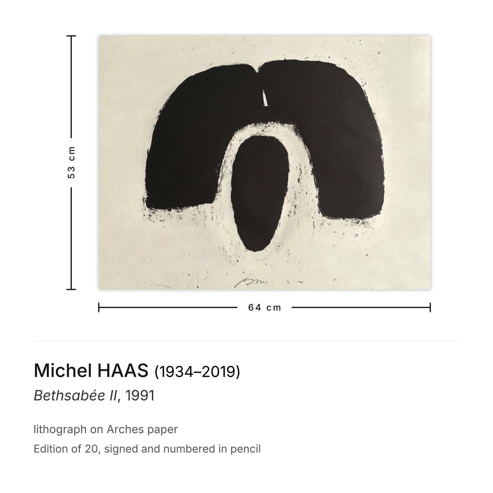 Michel Haas Gesigneerde Lithografie Bethsabée II 1991 photo furniture