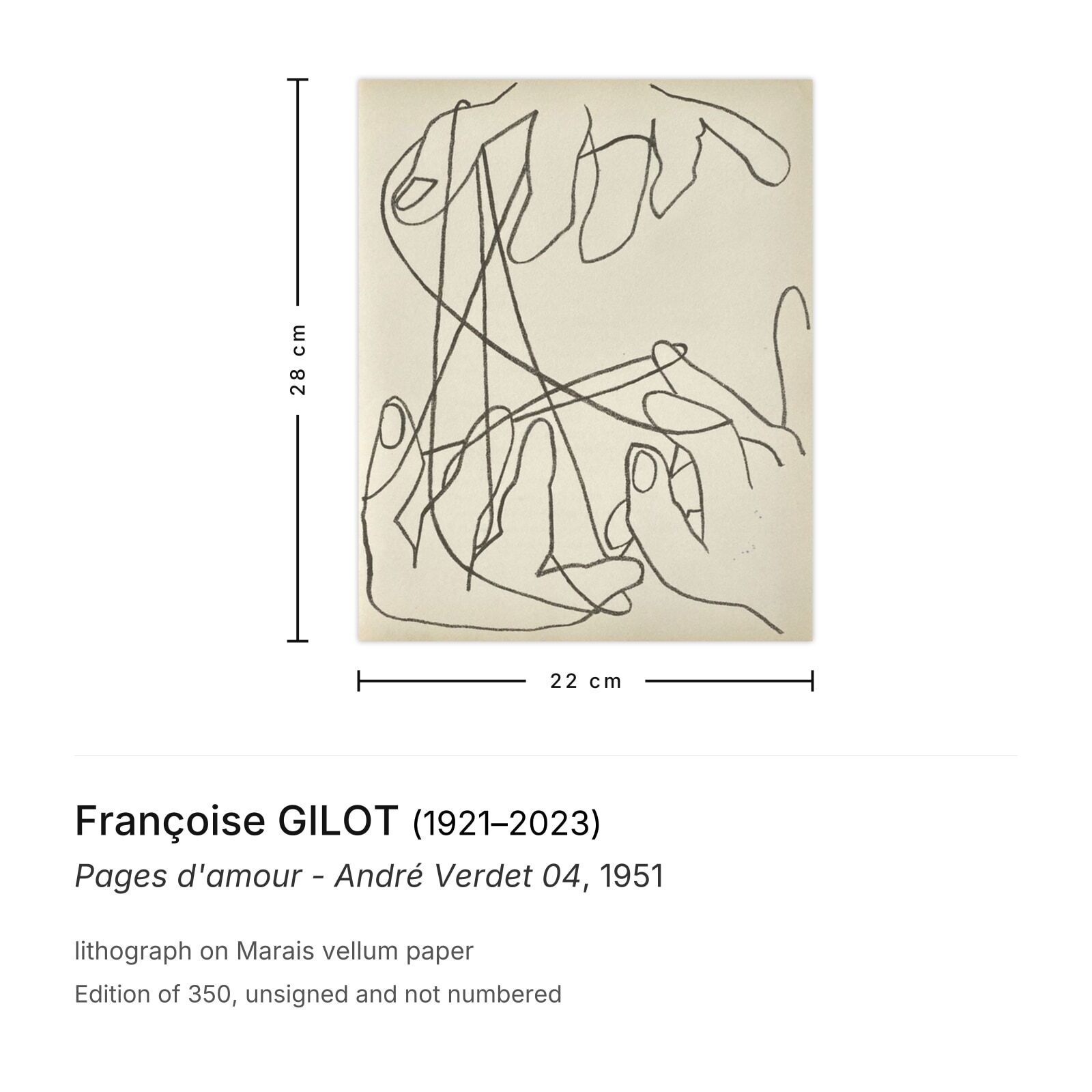 Françoise Gilot Lithograph Pages D'amour   André Verdet 04 1951 photo furniture