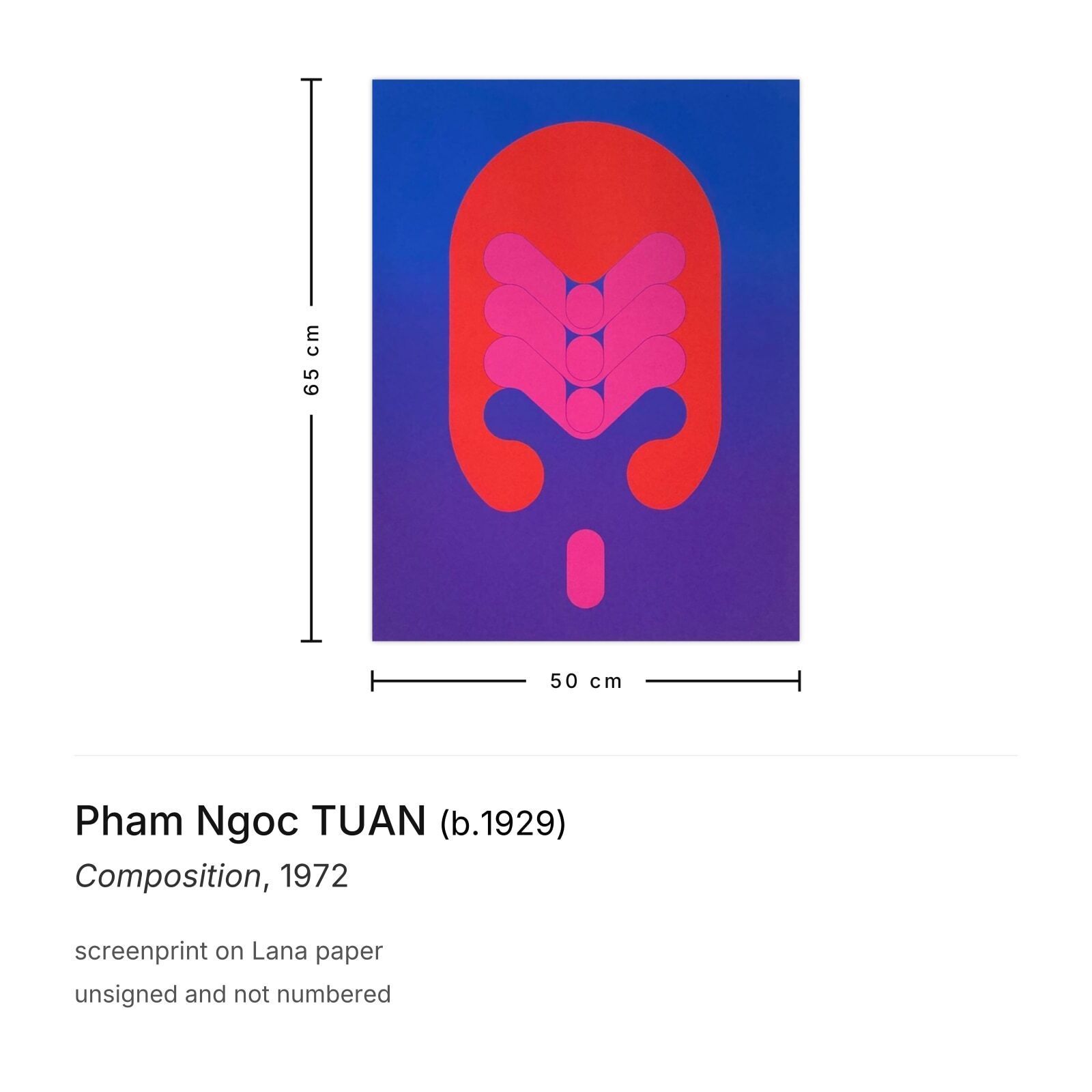 Pham Ngoc Tuan Zeefdruk Compositie 1972 photo furniture
