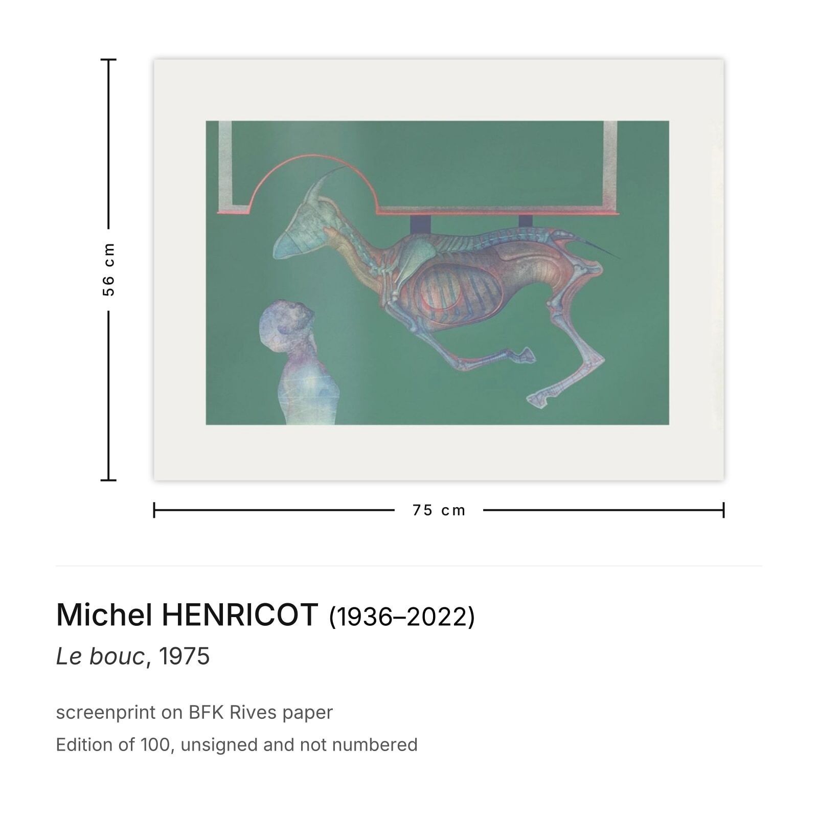 Michel Henricot Screenprint Le Bouc 1975 photo furniture