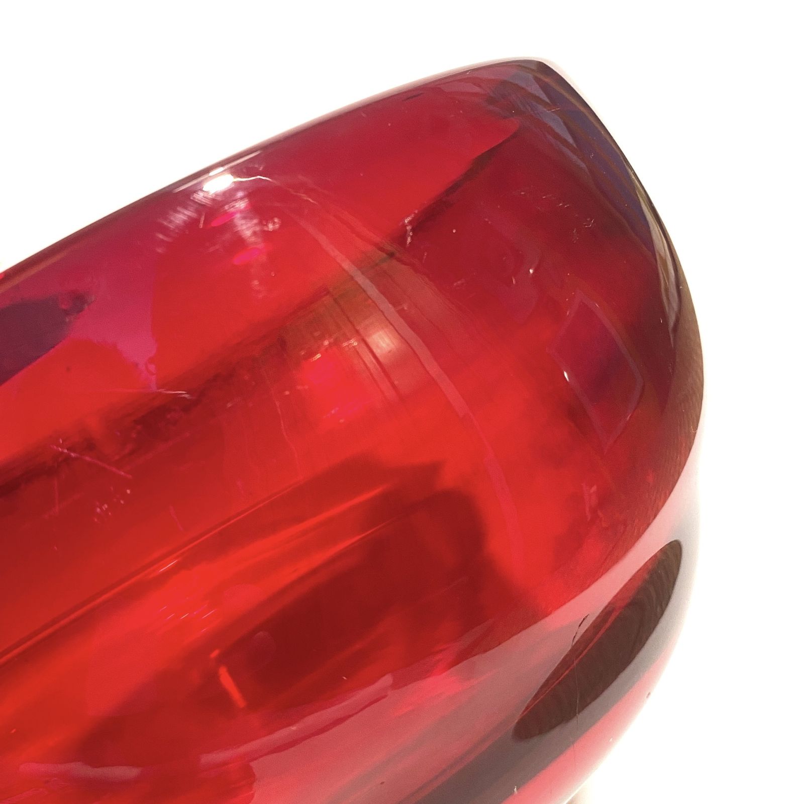 Whitefriars Glass grote optische schaal 9380 in robijnrood, mid-century modern decor photo buy