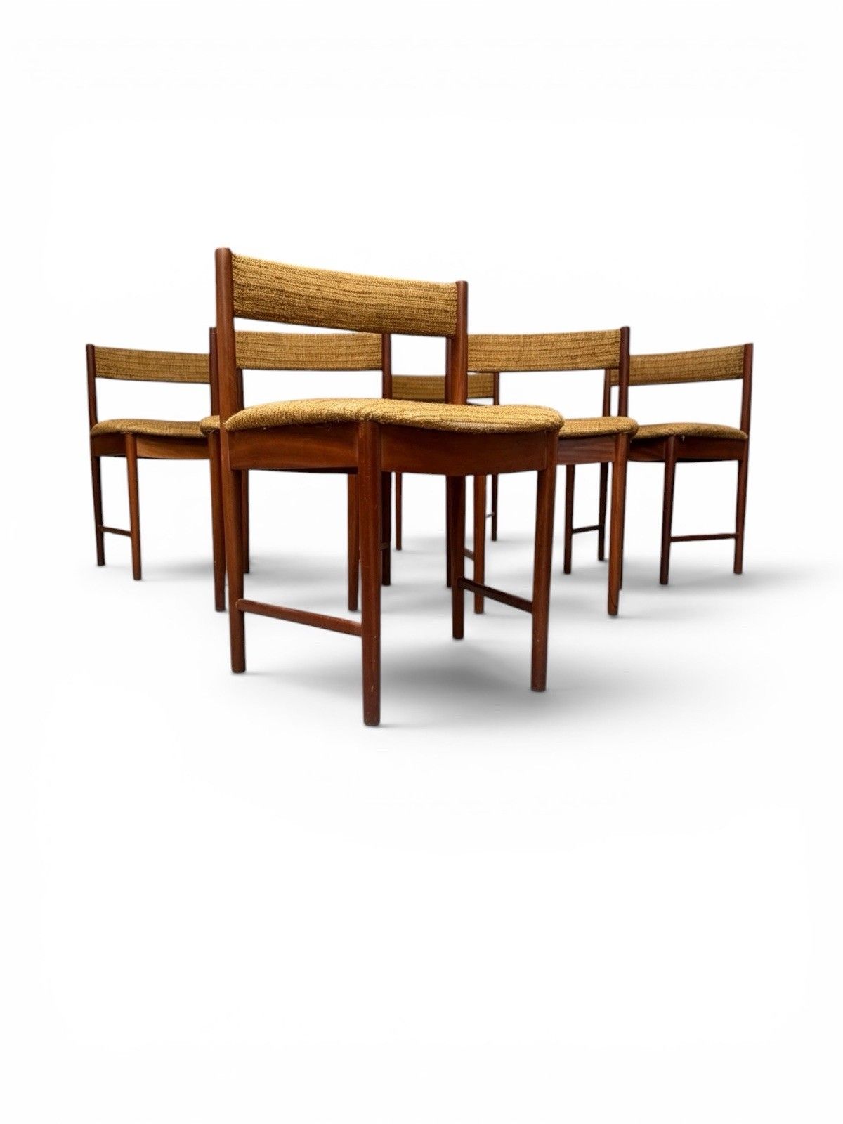 McIntosh Teak Oval Dining Table And Matching Six Dining Chairs Space Saver Rare photo for sale