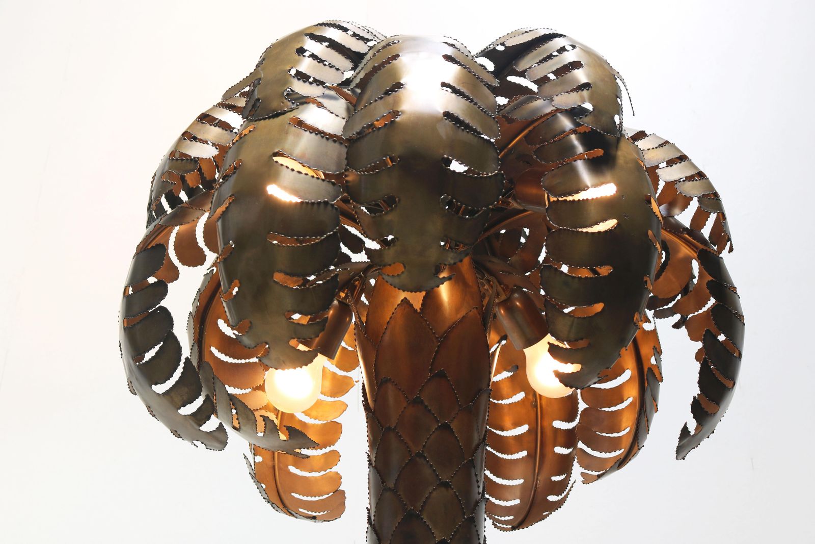 Grote vintage vloerlamp in de vorm van een palmboom – Maison Jansen, Christian Techoueyres, 1970, messing photo 8260.0