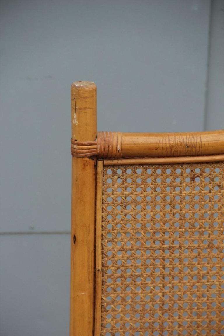 Midcentury Bed In Bamboo And Vienna Straw Italian Design 1950s photo Furniture