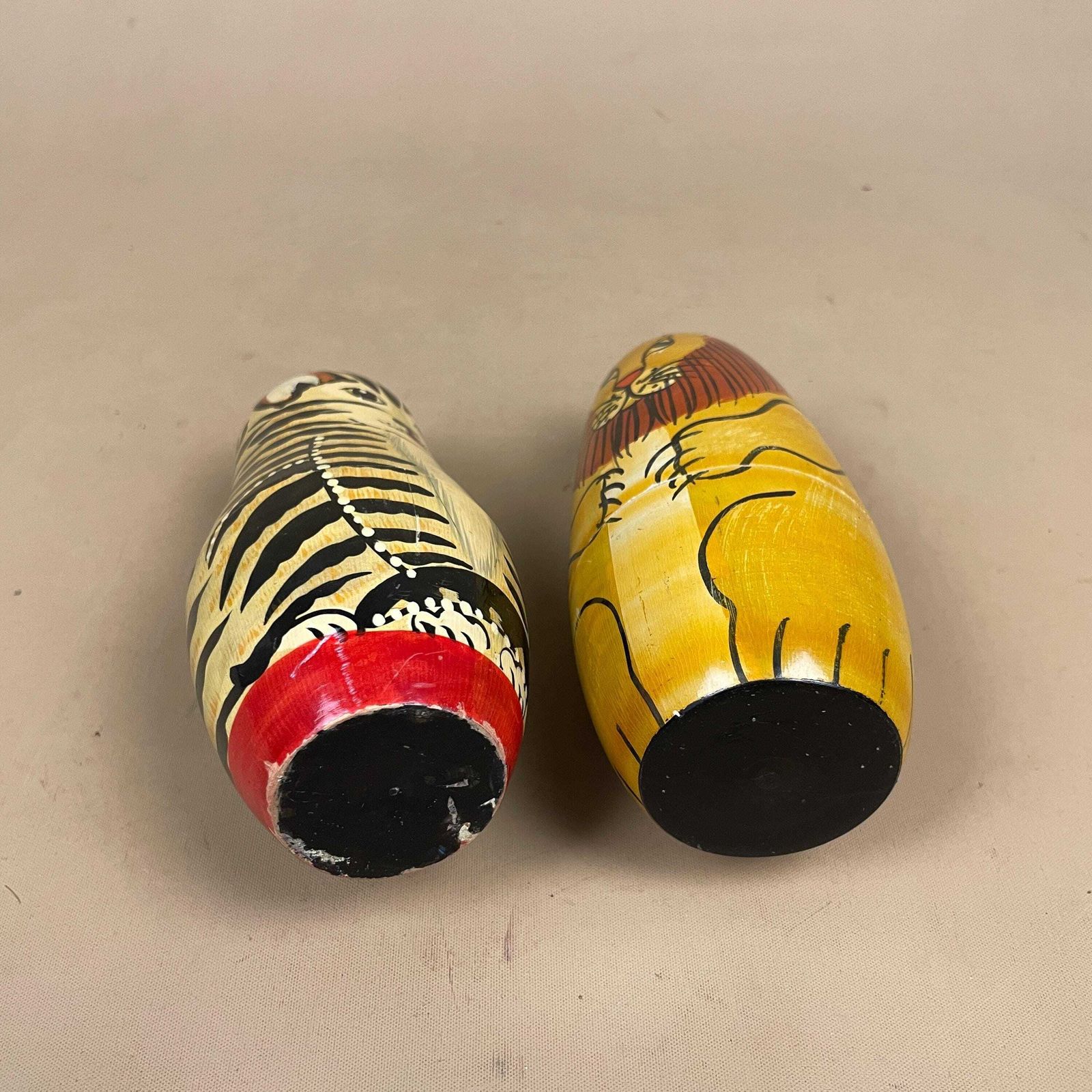 photo buy Nesting Dolls Wooden Vintage   Lion And Cat Matryoshka Set   Hand Painted Stacking Animals Decor For Nursery Shelf And Cat Lover Gift