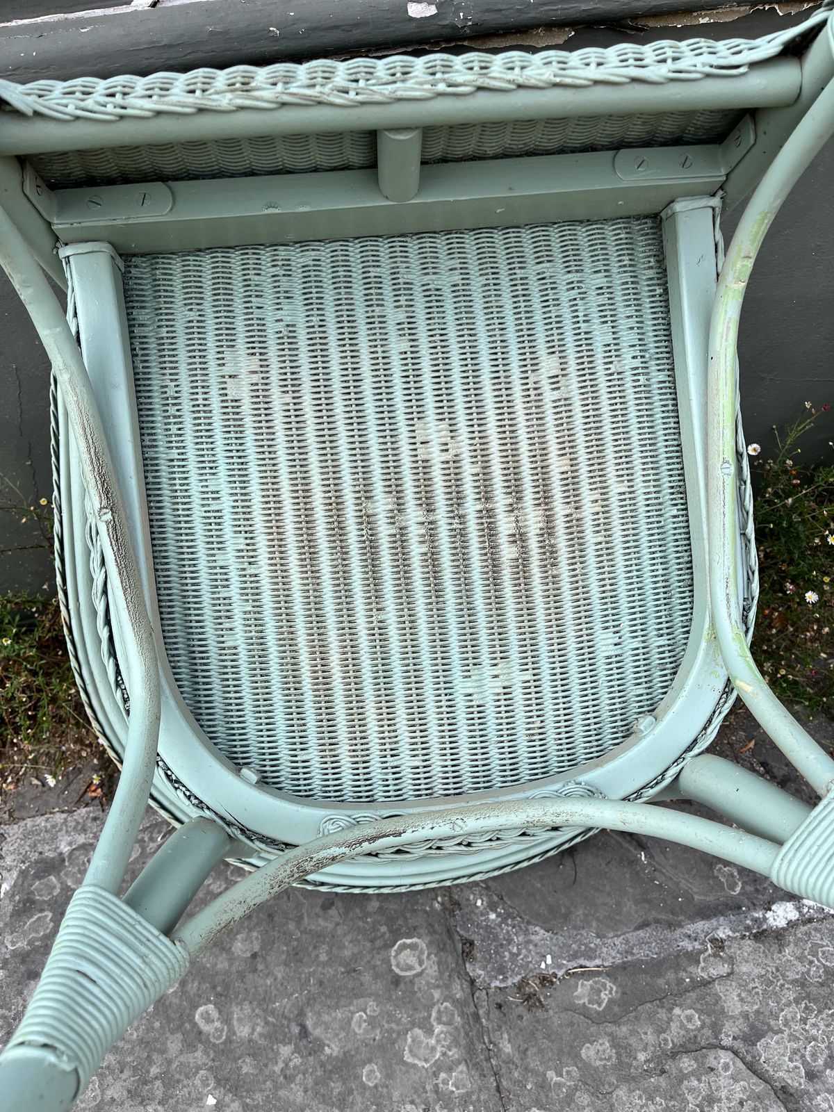 Green Lloyd Loom Woven Garden/ Bedroom Chair photo Furniture