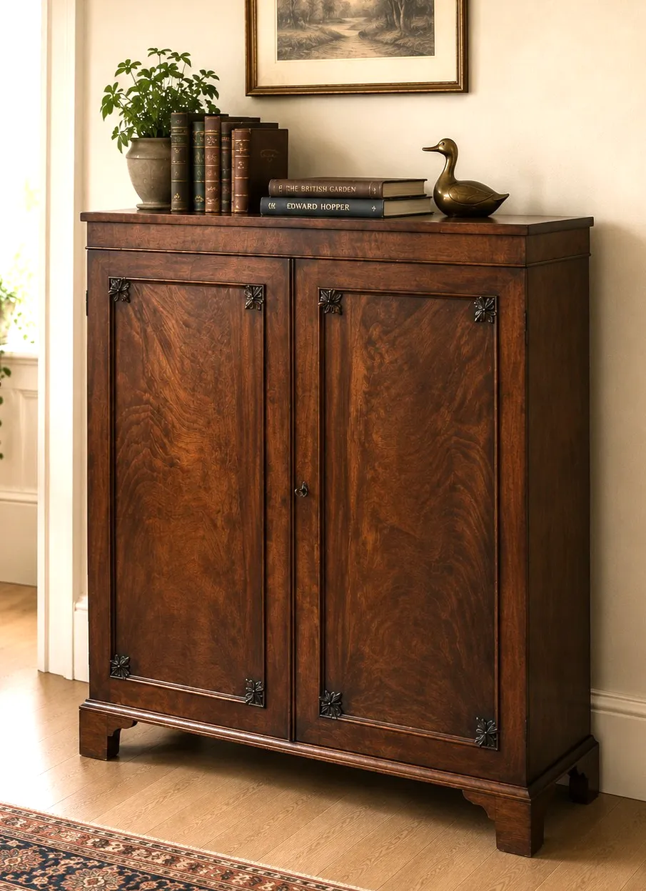 Antique Victorian Mahogany Bookcase Cabinet Cupboard Adjustable Shelves