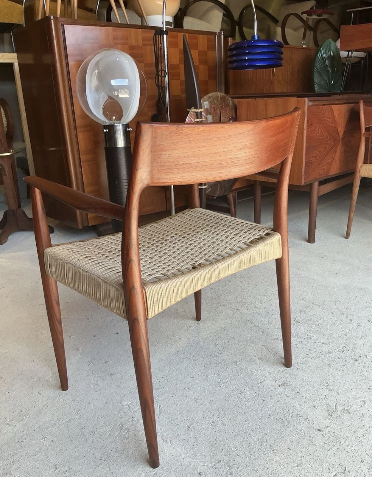 Furniture Danish Modern Chair By Enjar Larsen & Bender Madsen For Willy Beck, Mid Century Style photo