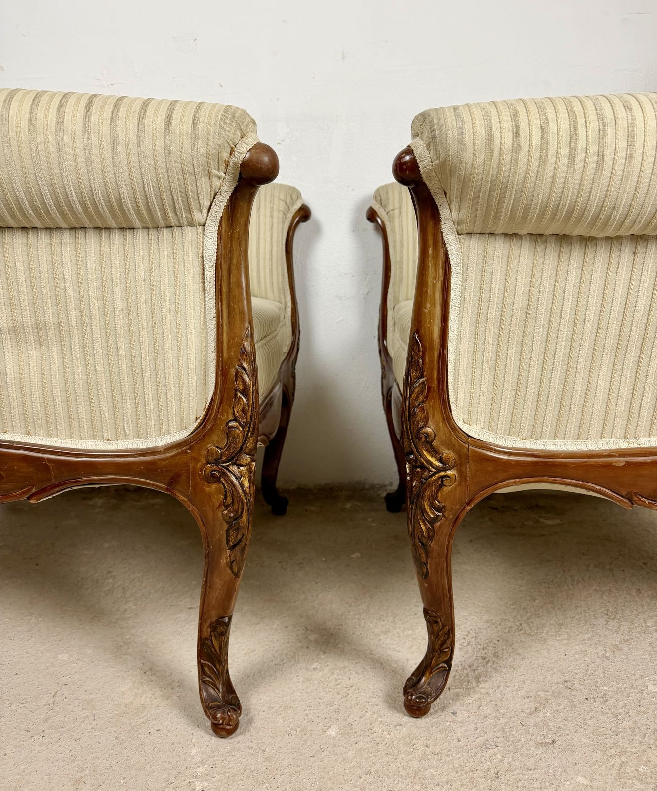 photo vinterior Paar Franse Louis XV-stijl fauteuils, jaren 1960