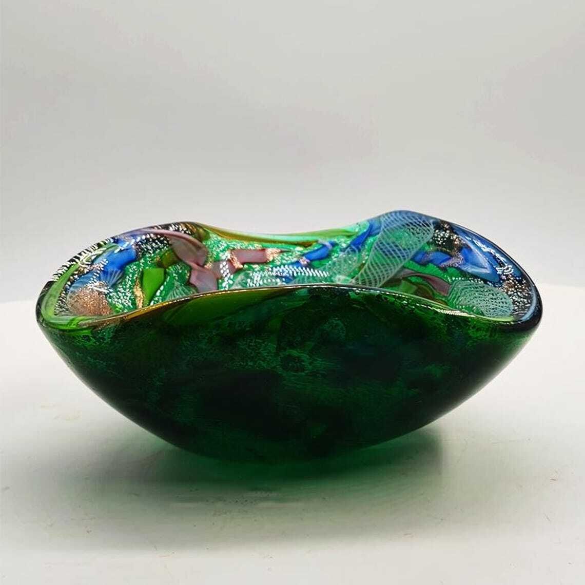 Home Decor 1950s Stunning Ashtray In Murano Glass By Dino Martens   Tutti Frutti. Made In Italy. 13cm. / 5.11 Inches photo