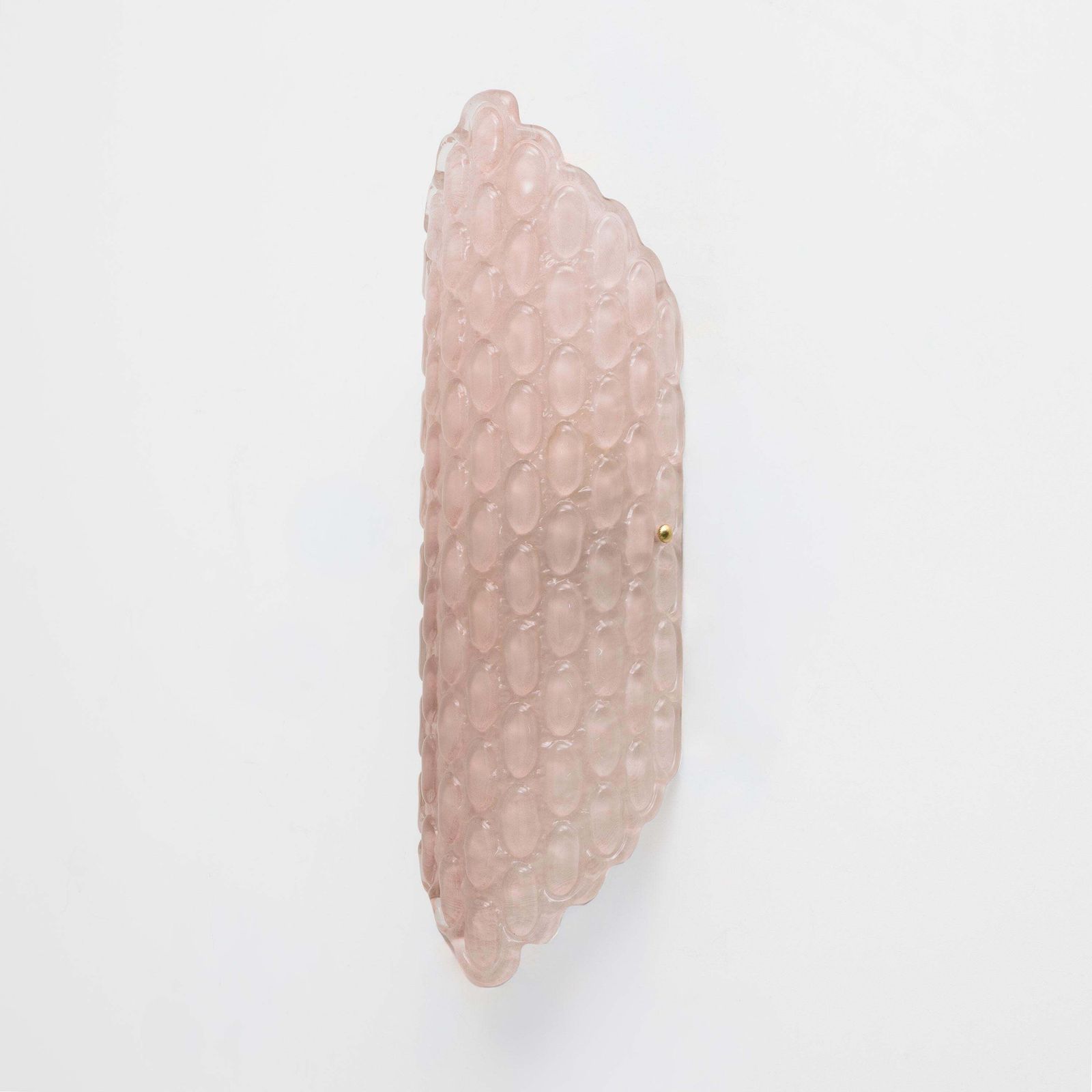 Pair Of Pink Murano Glass Wall Sconces With Textured Relief photo for sale