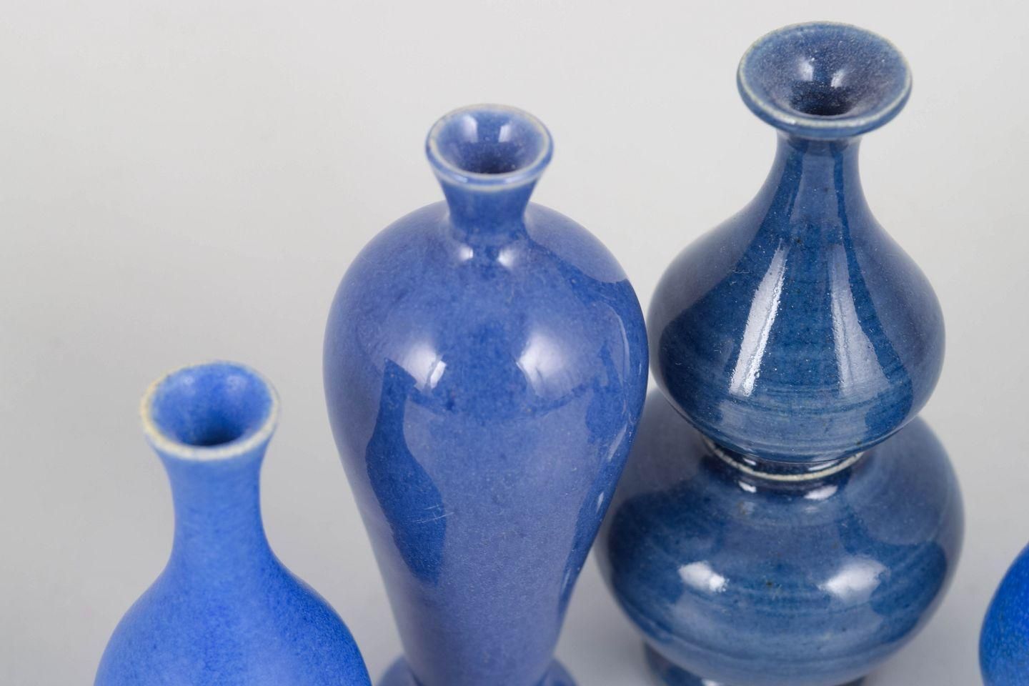 Per Liljegren. Set Of Five Miniature Stoneware Vases. 1980s/90s photo for sale