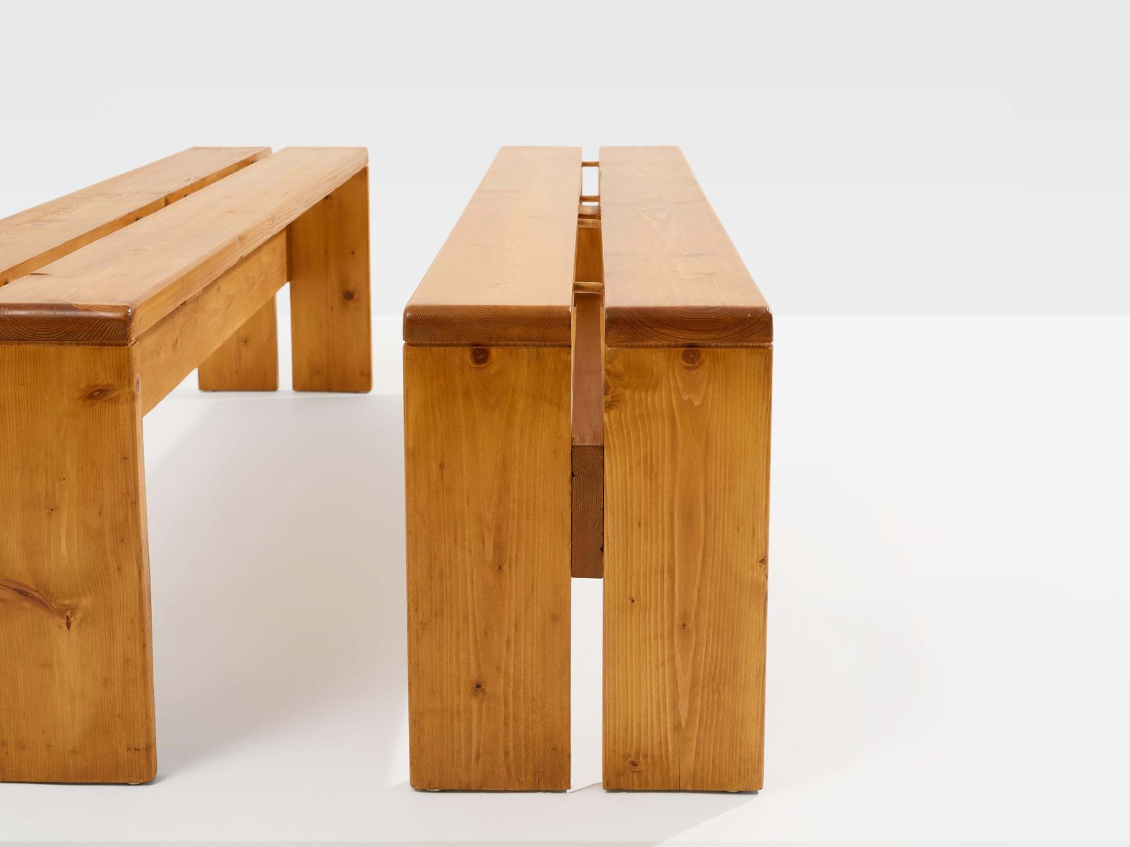 Charlotte Perriand Pine Benches Les Arcs 1970s photo for sale