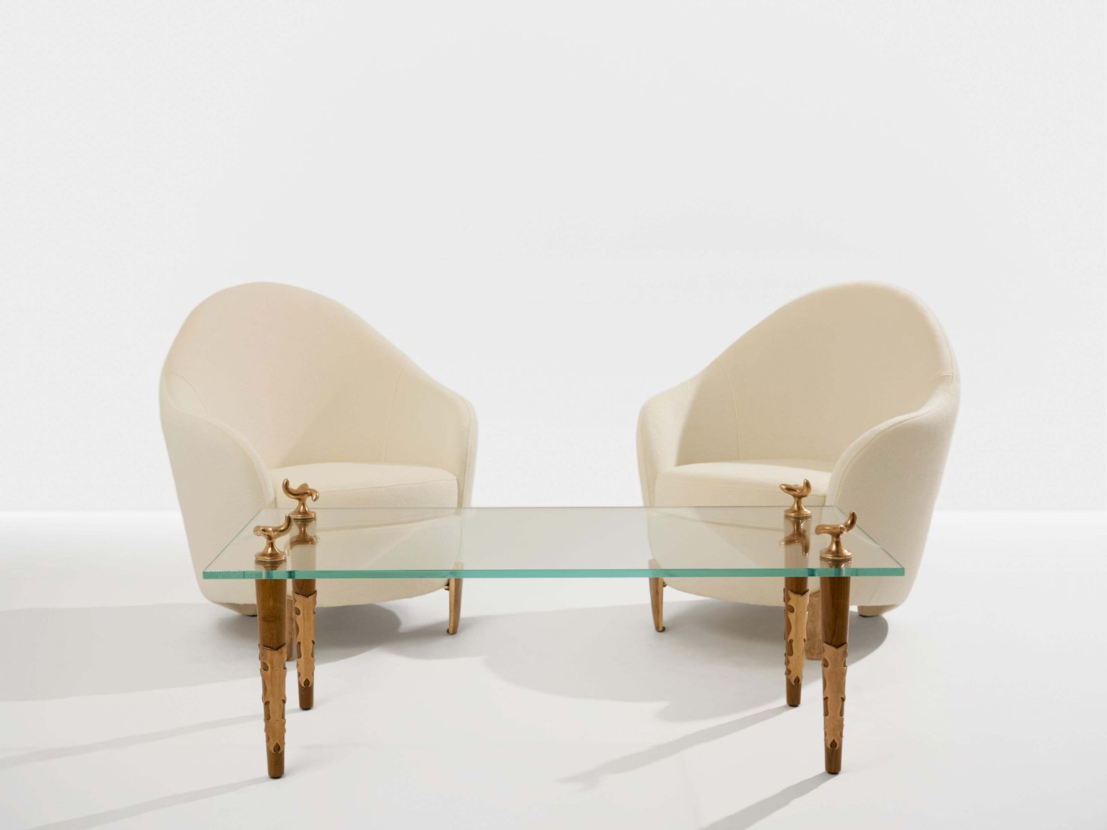 photo for sale Garouste & Bonetti Koala Armchairs Bronze Alpaca Velvet 1995