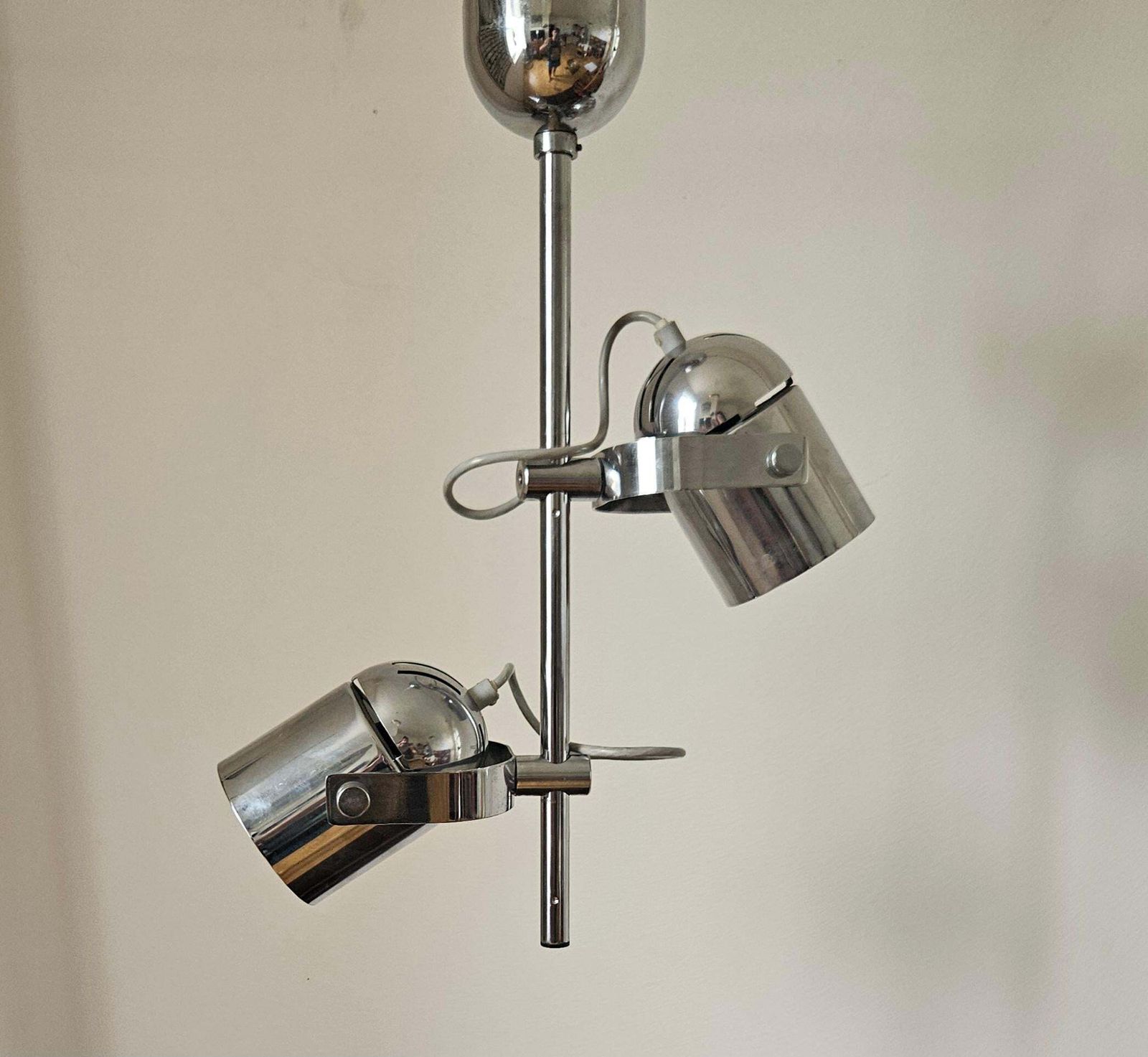 Mid-century zeldzame chromen plafondlamp Lidokov, jaren 1970 photo for sale