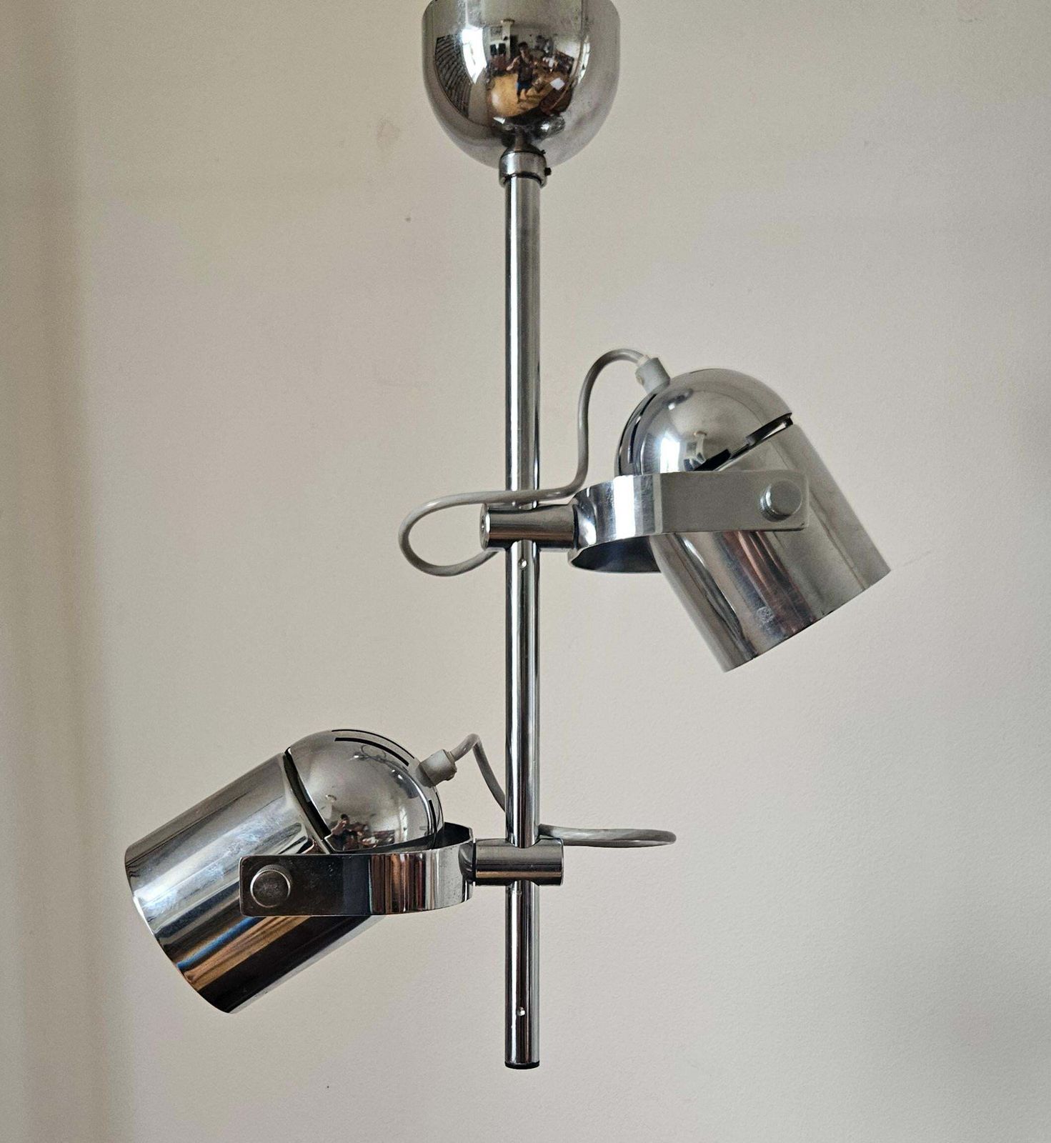 Mid-century zeldzame chromen plafondlamp Lidokov, jaren 1970 photo Verlichting