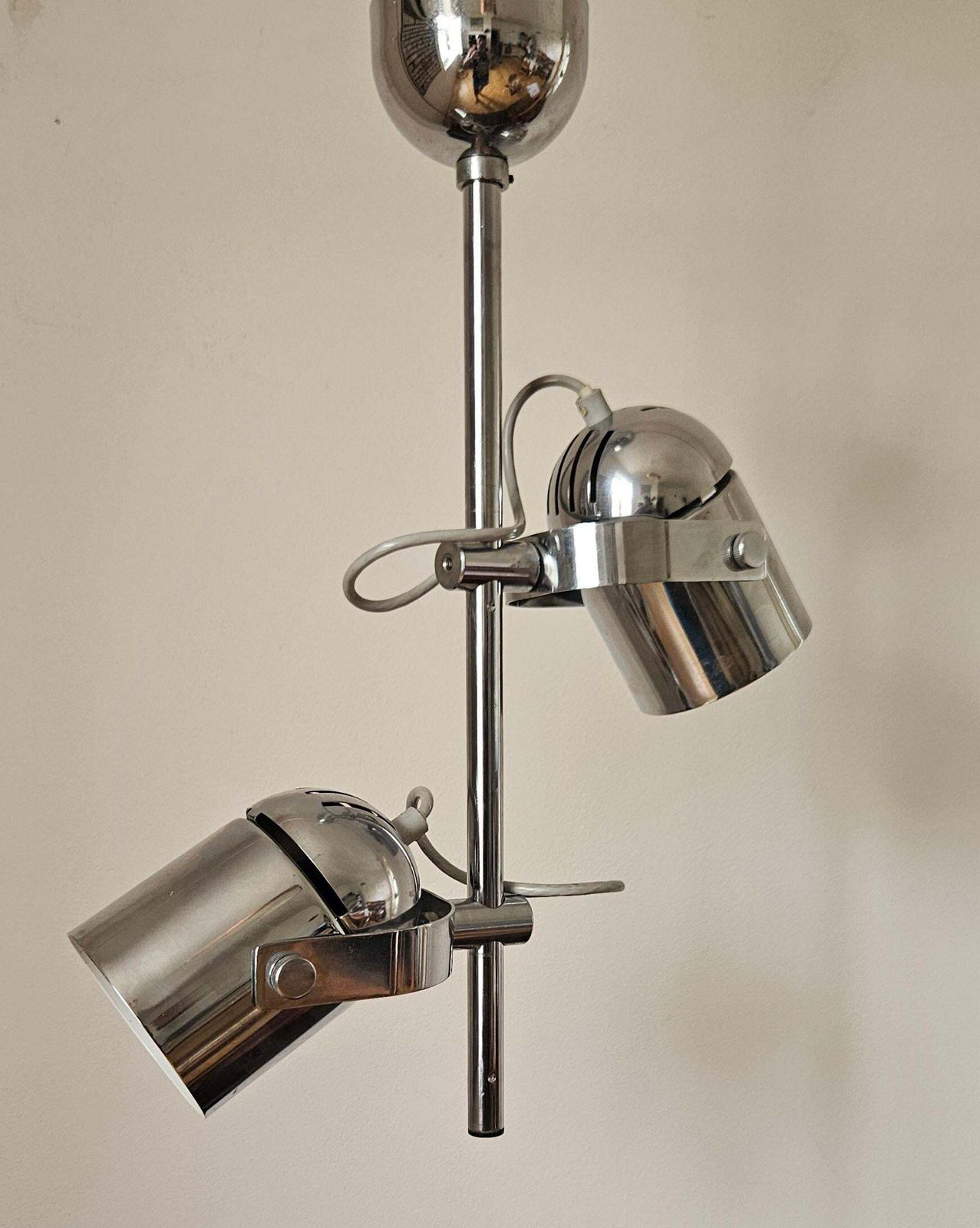 Mid-century zeldzame chromen plafondlamp Lidokov, jaren 1970 photo vinterior