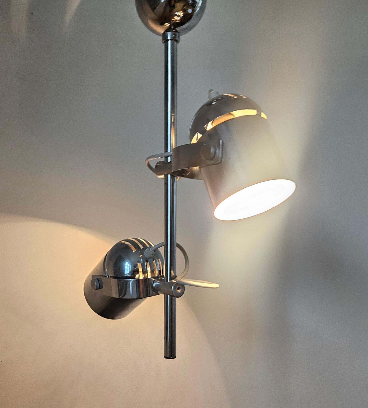 photo for sale Mid-century zeldzame chromen plafondlamp Lidokov, jaren 1970