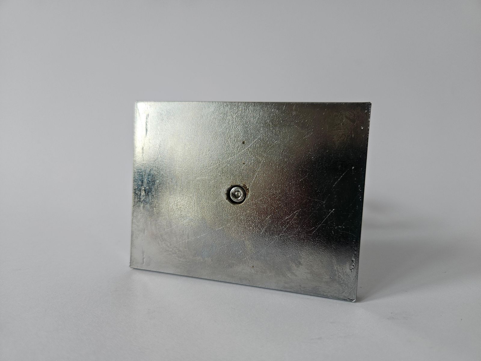 201.0 Rare Midcentury Chrome Paperweight, Model, Turners Cube, Desk Sculpture, 1970s photo