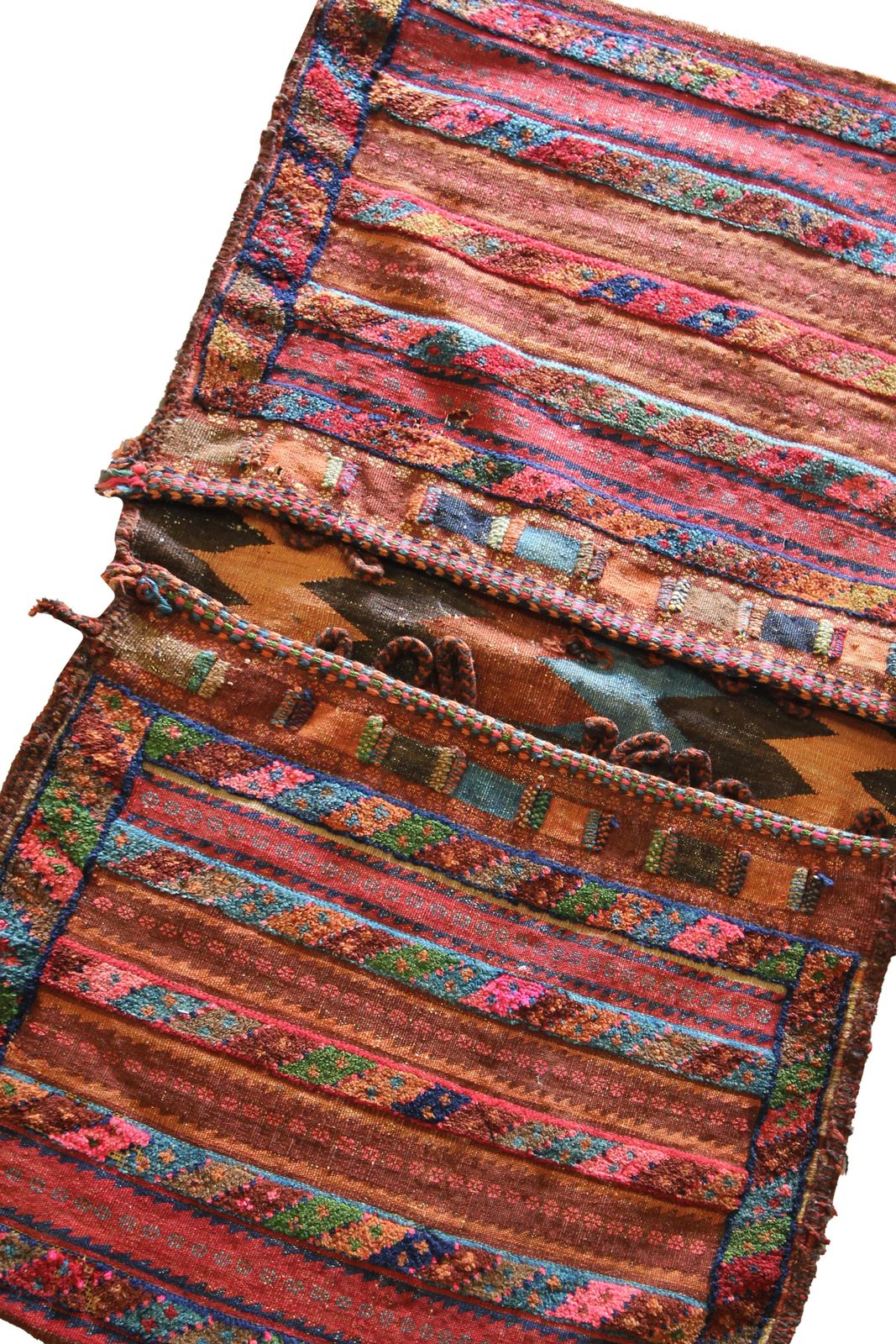 Sacoche de selle Khorjin, textile tribal tissé à la main, laine d'époque, oriental photo for sale