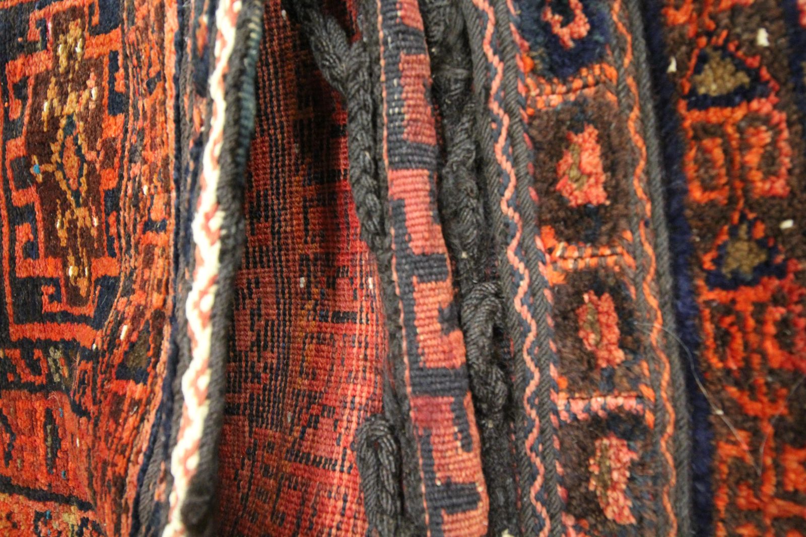 Antique Saddle Bag Handmade Rust Brown Wool Rug Collectable Khorjin photo 1325.0