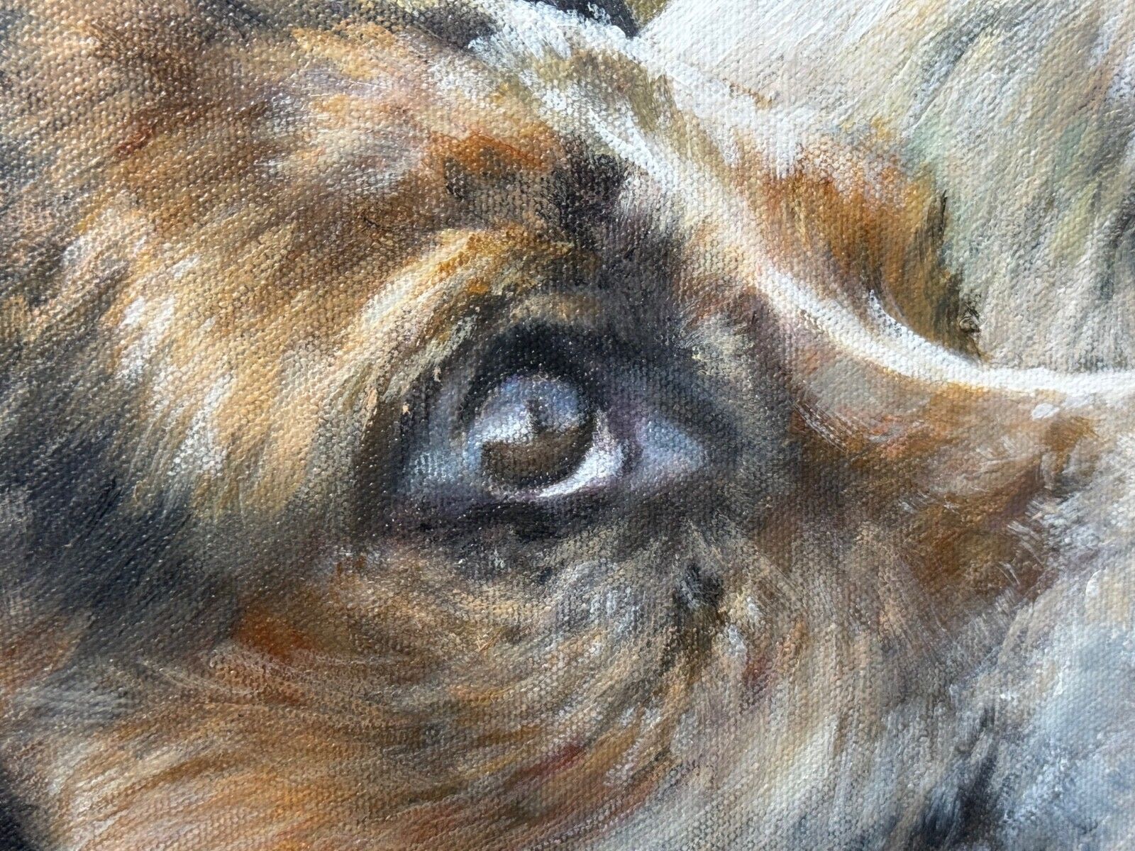 Kunst Groot jachttafereel, olieverfschilderij, hondenkoppel van reukspeurhonden bij de Berkeley Hunt, gesigneerd door Vicky Palmer photo